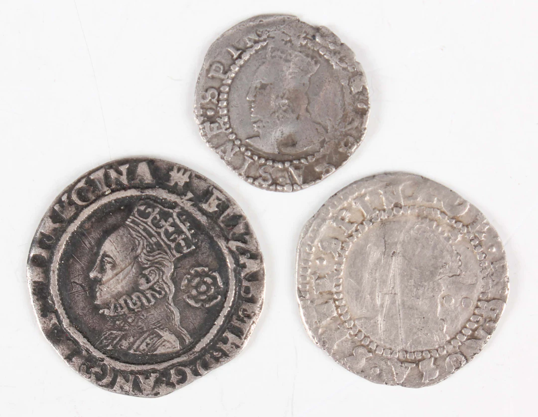 An Elizabeth I hammered silver threepence 1558-1603, third and fourth