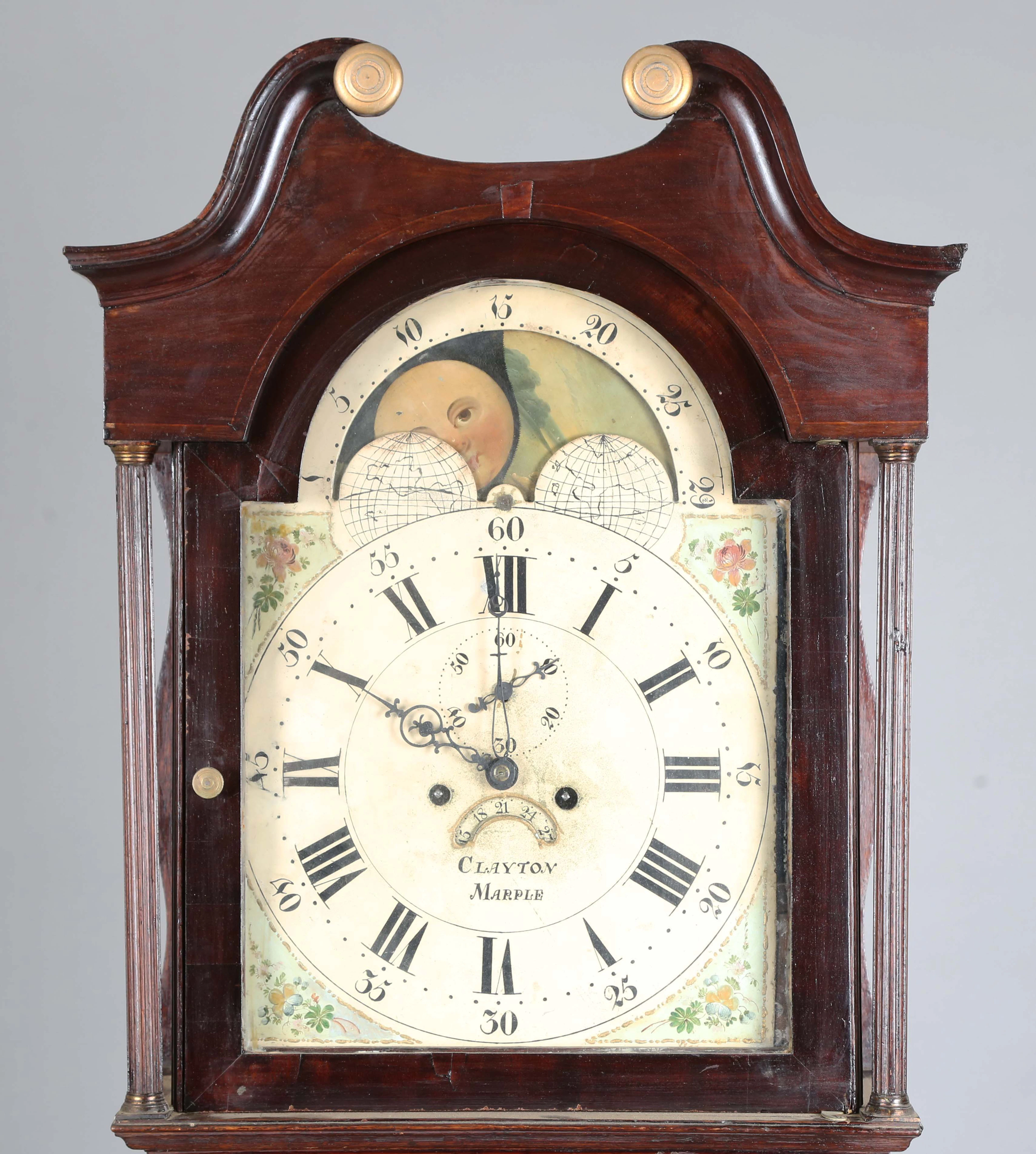 A George III oak and mahogany crossbanded longcase clock with eight