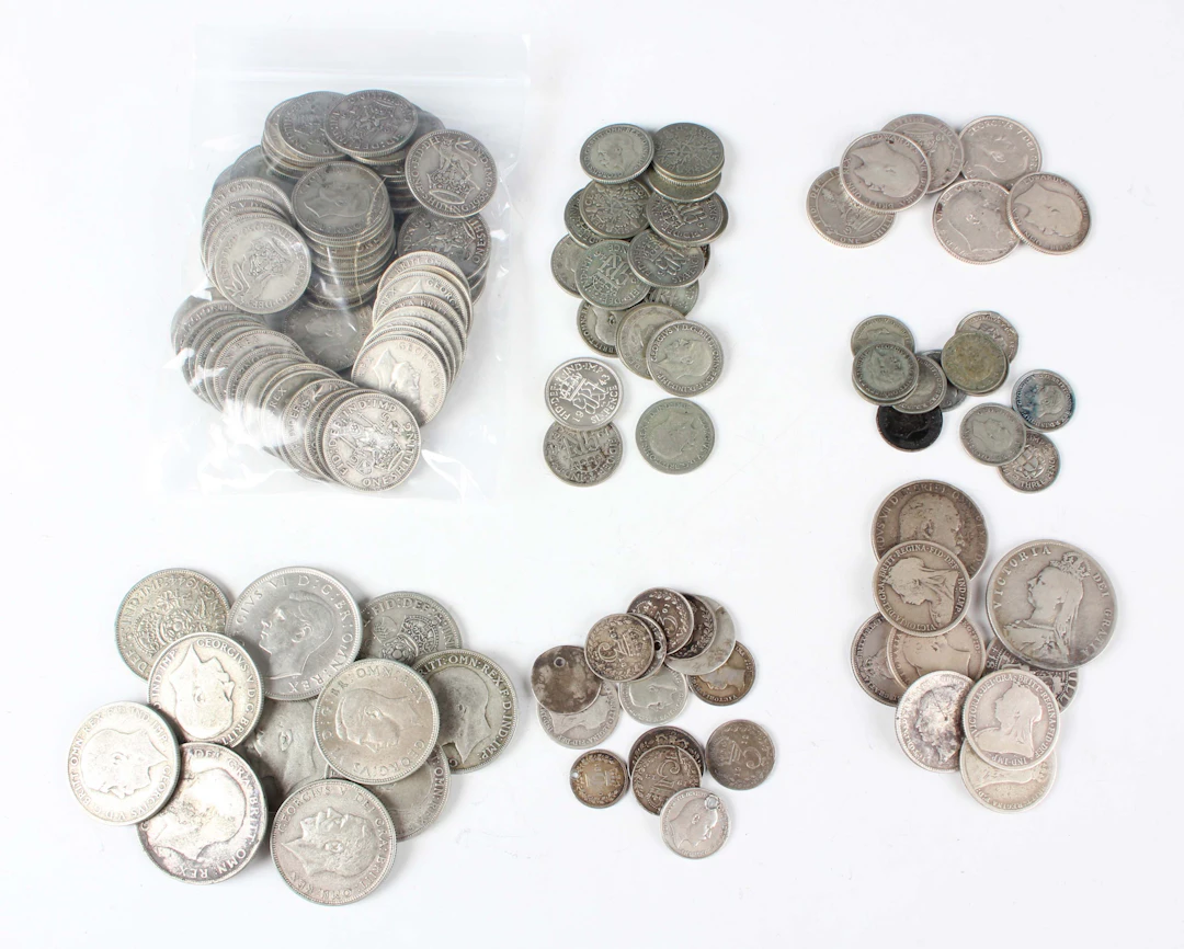 A large collection of British silver and silver nickel coinage, including