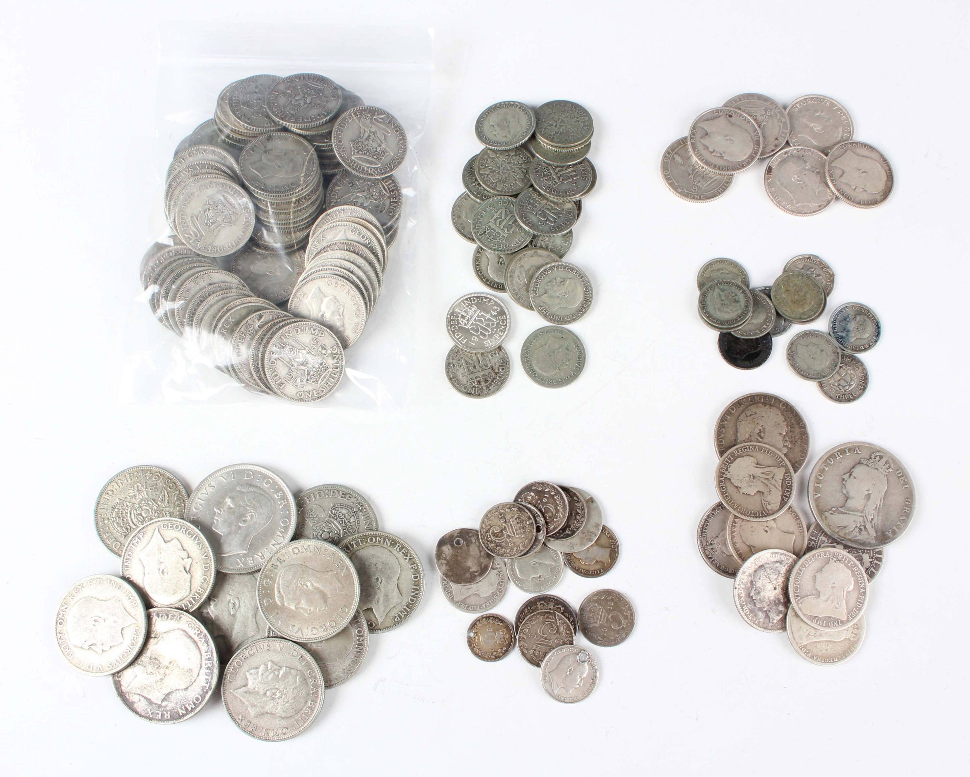 A large collection of British silver and silver nickel coinage, including