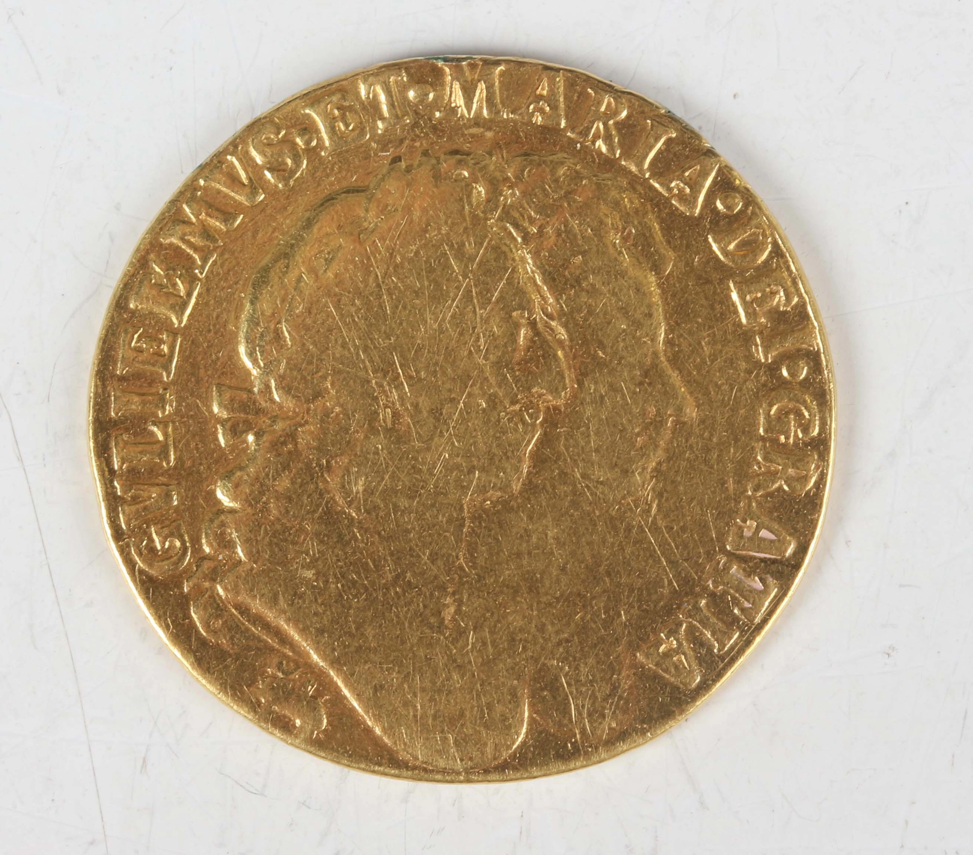 A William and Mary guinea 1689, Sp 3426 (previously mounted, overall
