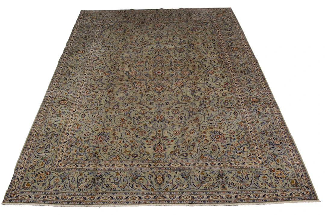 A Kashan carpet, Central Persia, late 20th century, the celadon green