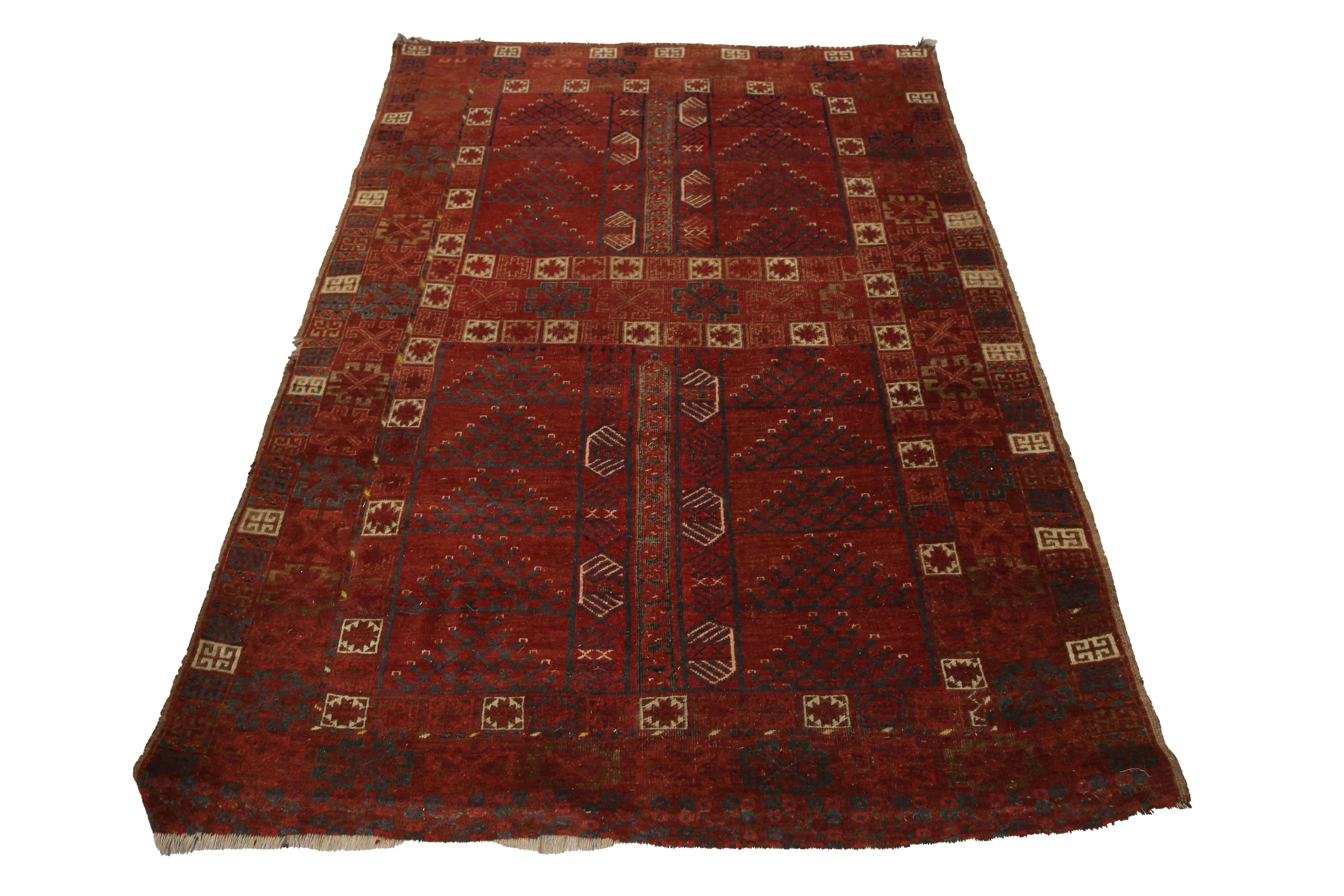 A Turkestan ensi, early 20th century, the four compartment field enclosing