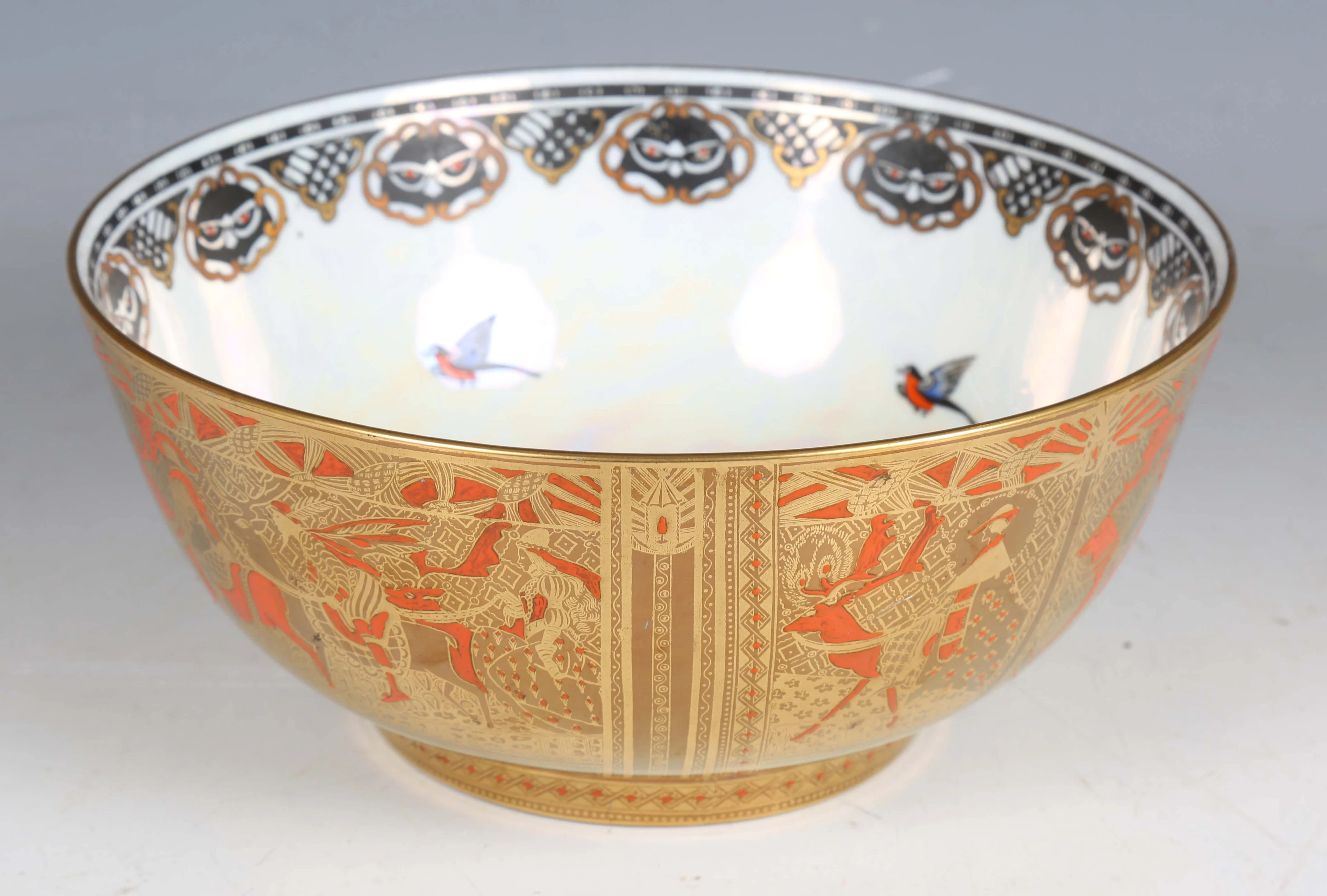 A Wedgwood Coral and Bronze Fairyland lustre Imperial circular bowl