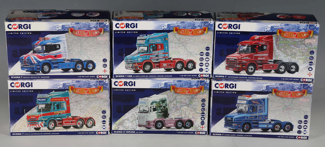 Six Corgi limited edition 1:50 scale Hauliers of Renown tractor units