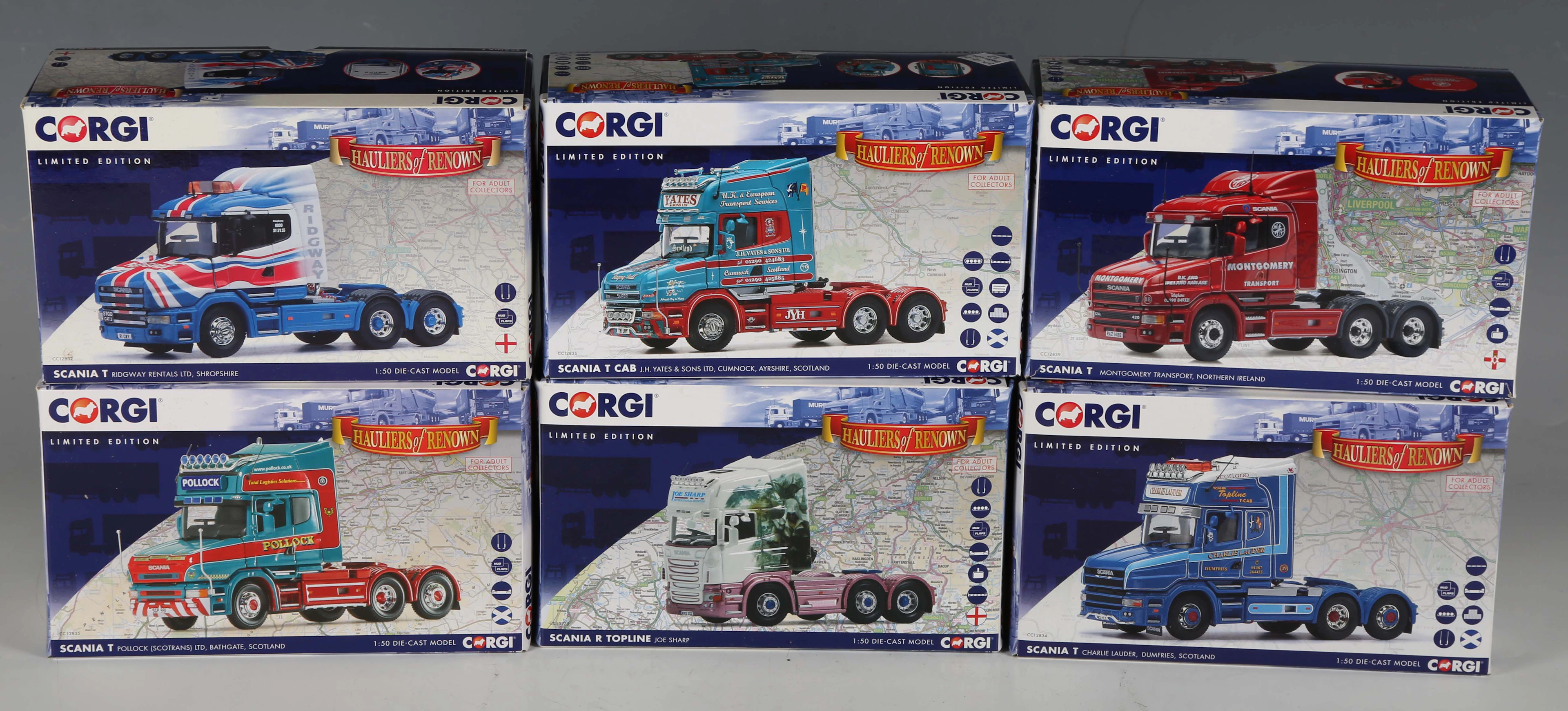 Six Corgi limited edition 1:50 scale Hauliers of Renown tractor units