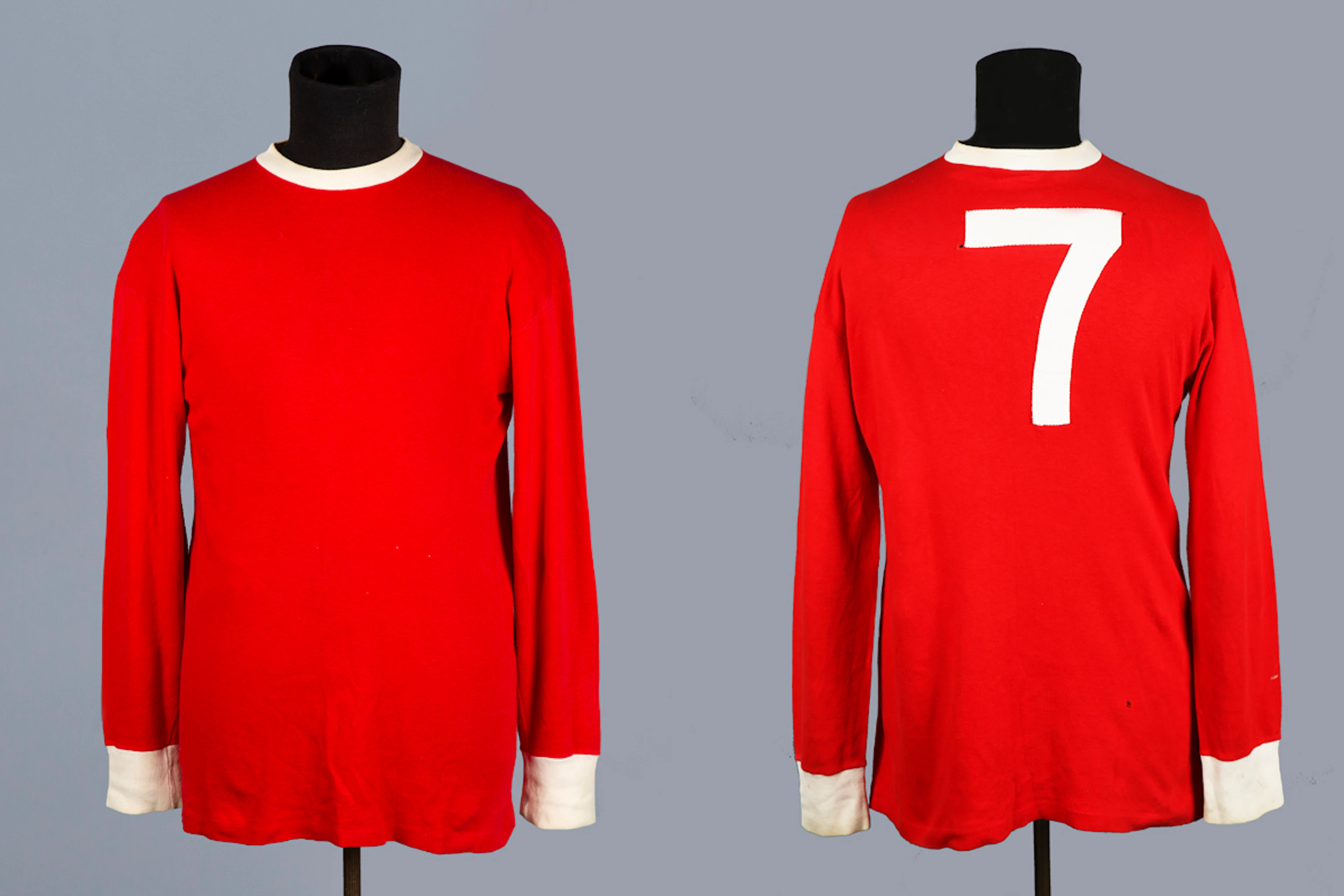 A George Best red and white No. 7 Real Madrid v Manchester United