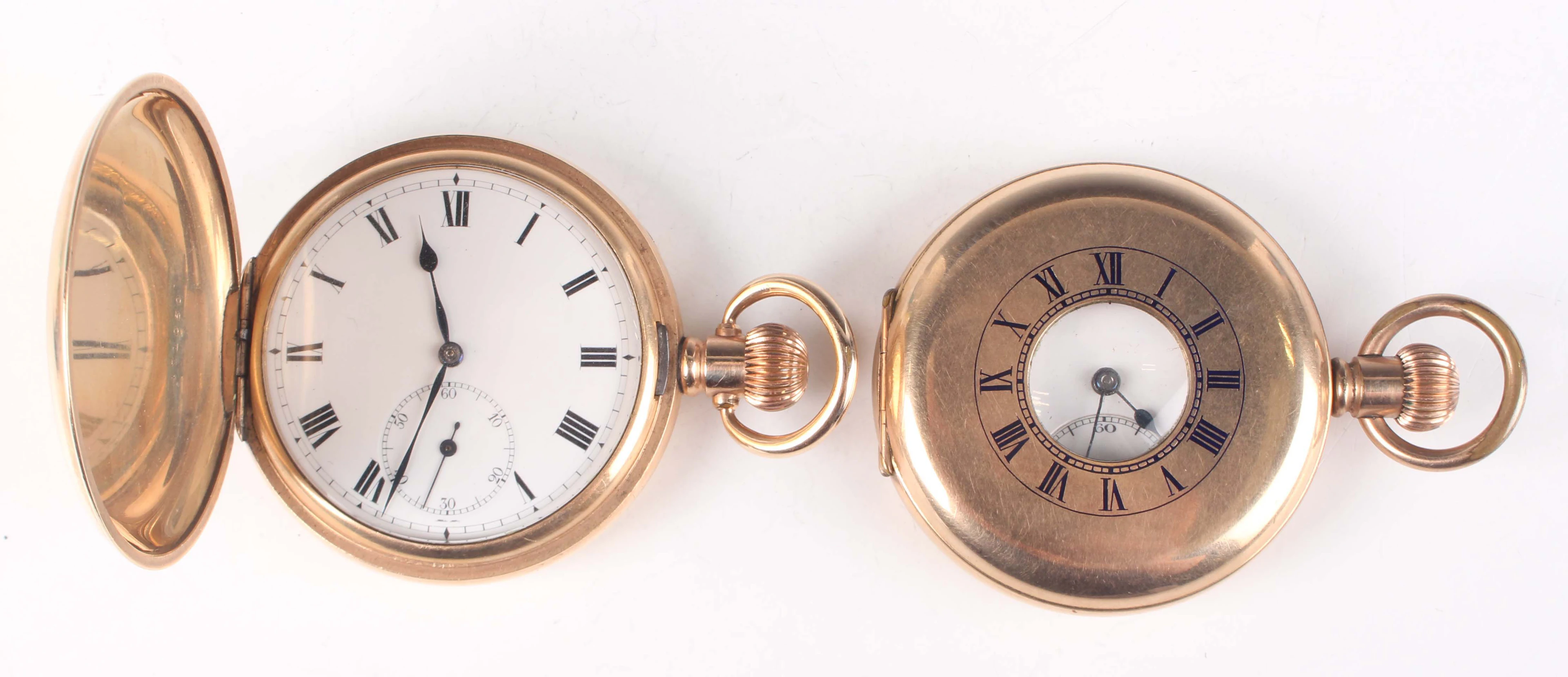 A Swiss gilt metal hunting cased keyless wind gentleman's pocket watch