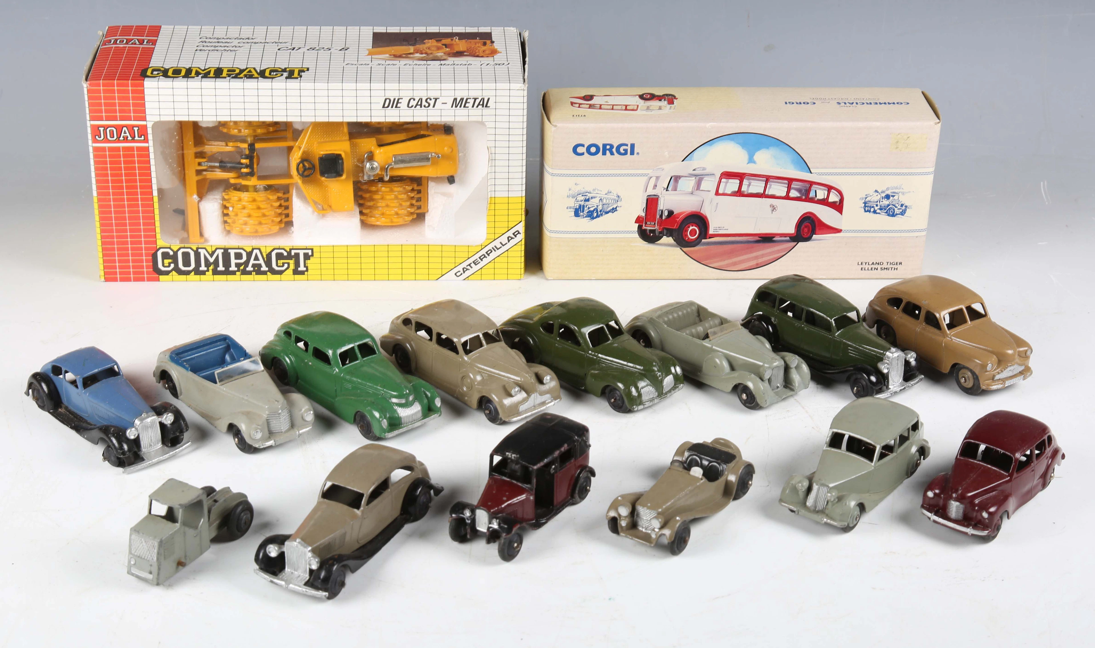 A group of Dinky Toys vehicles, including No. 30d Vauxhall, No. 36d