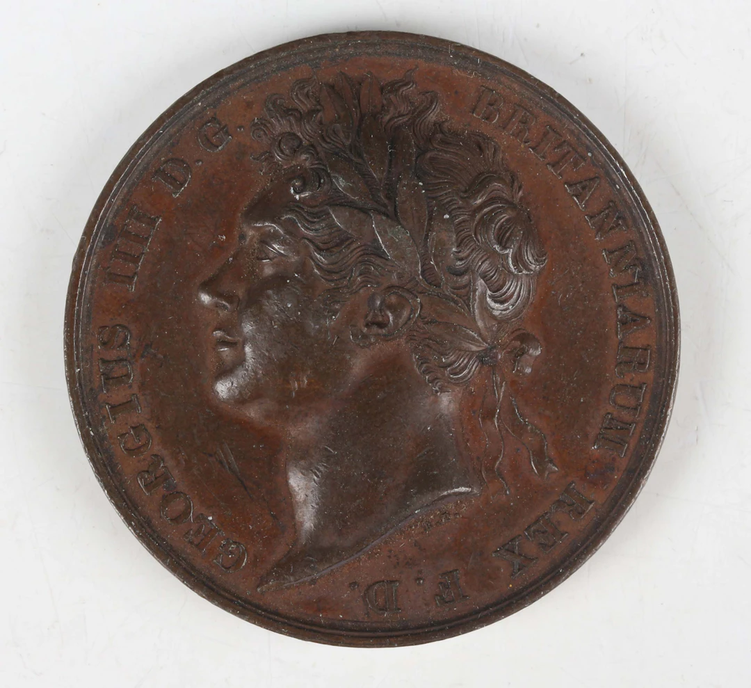 A George IV copper coronation medal 1821 by B. Pistrucci, obverse