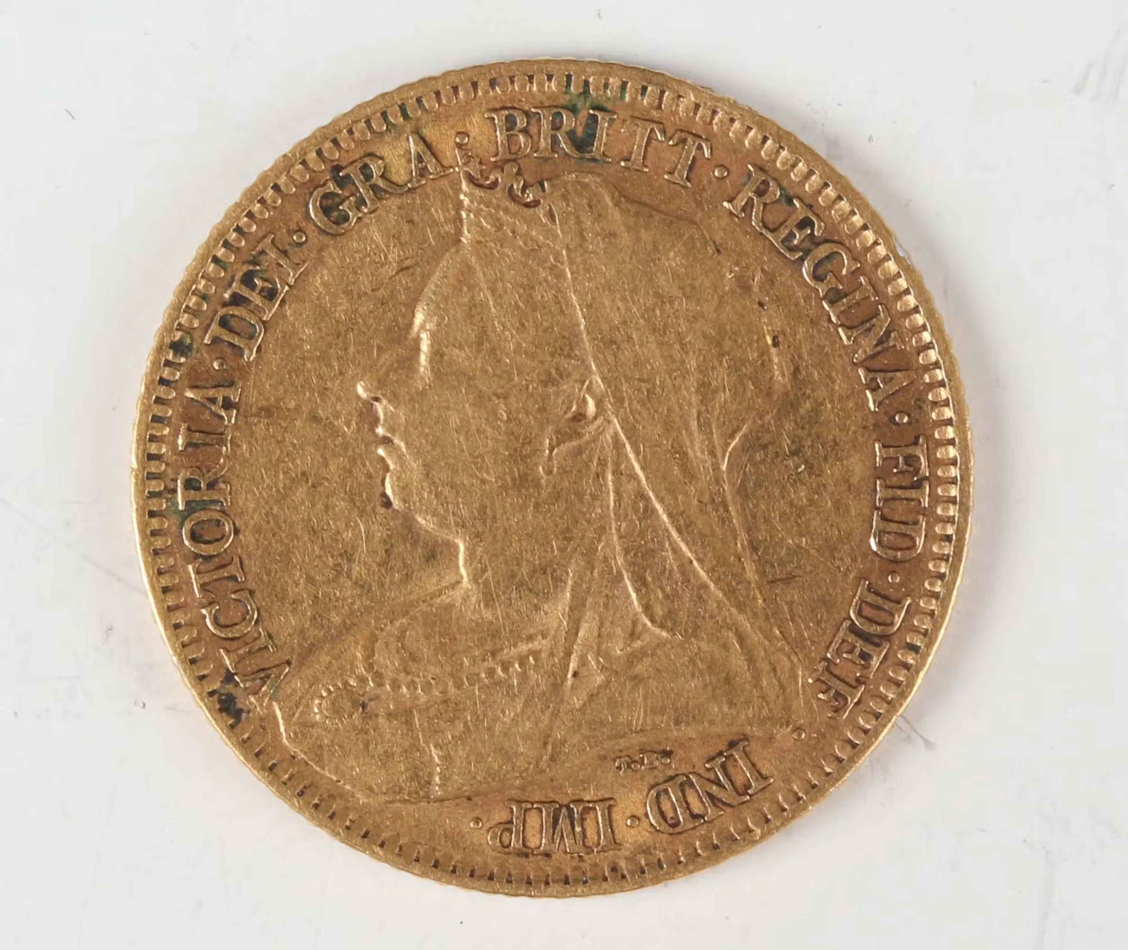 A Victoria Veiled Head half-sovereign 1893. Note: this lot includes