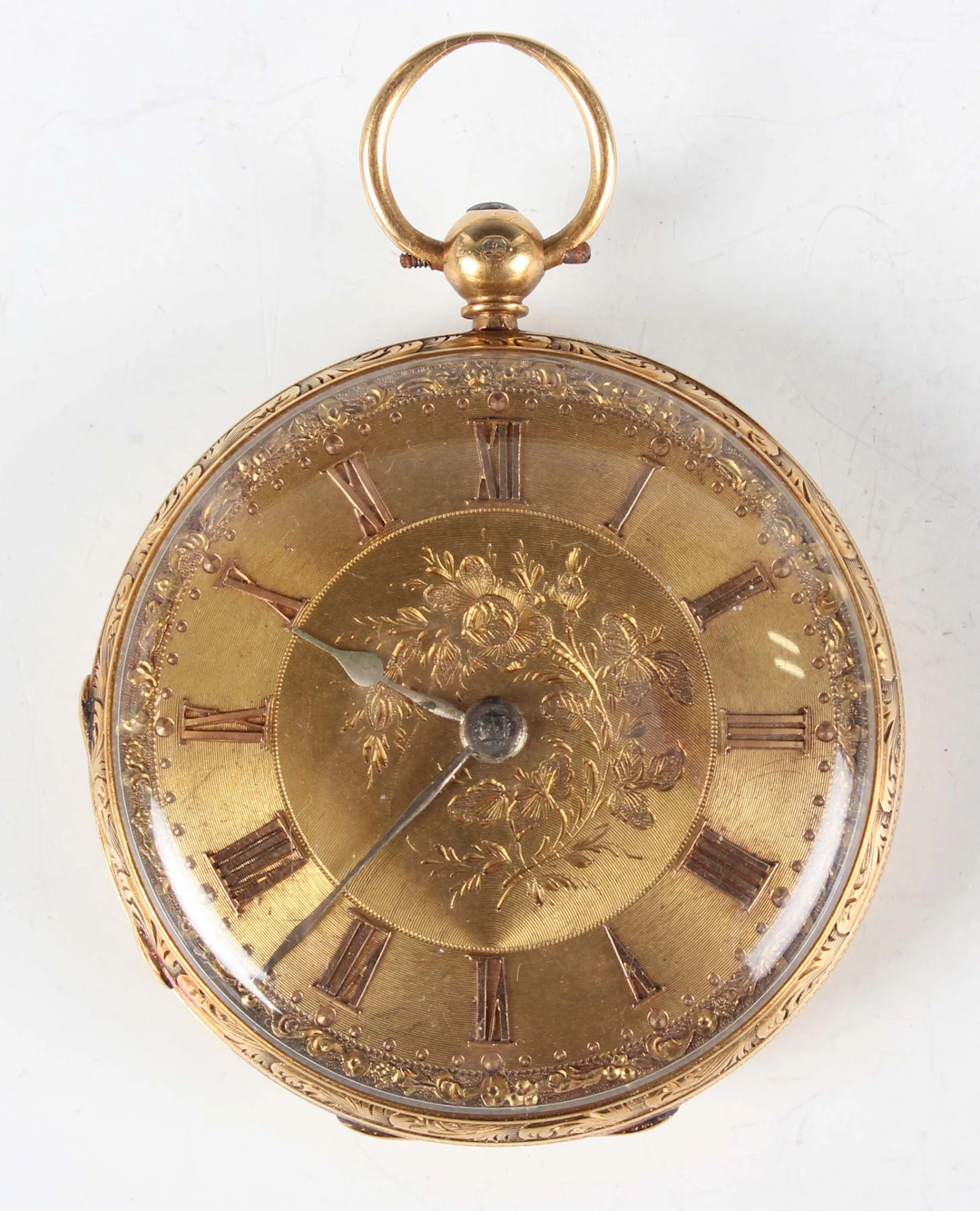 An 18ct gold cased keywind open-faced gentleman's pocket watch, the