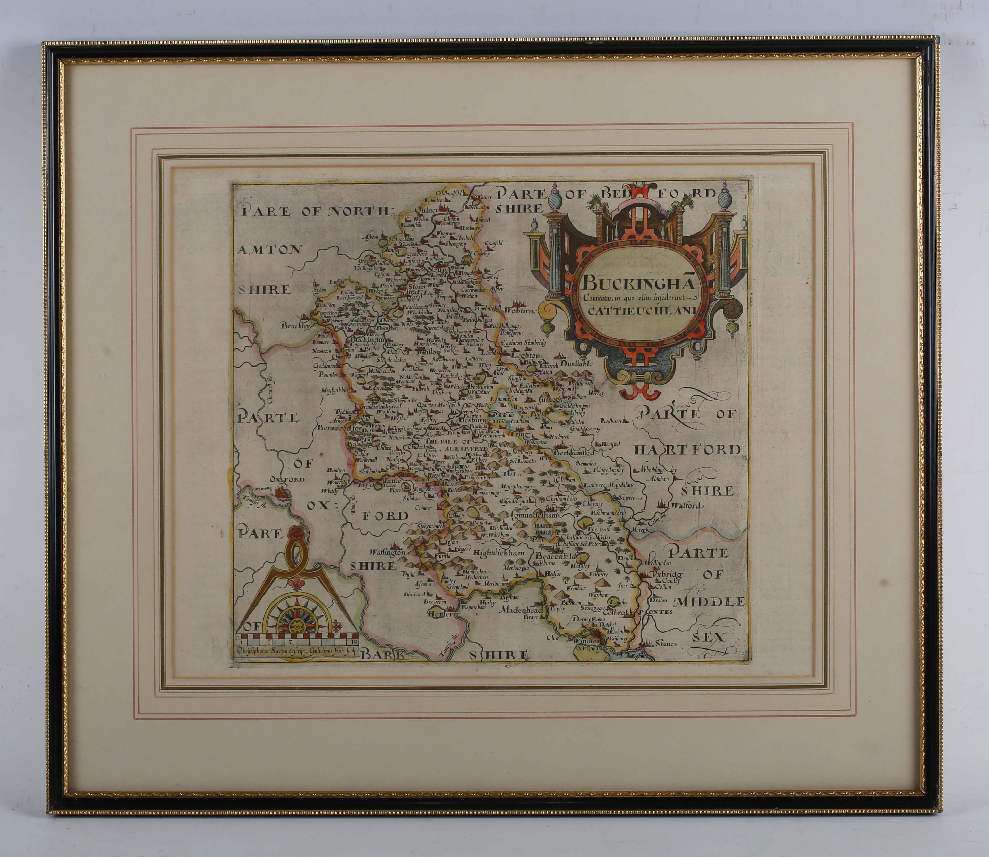 Christopher Saxton & William Hole - 'Buckingh? Comitatus, in quo olim