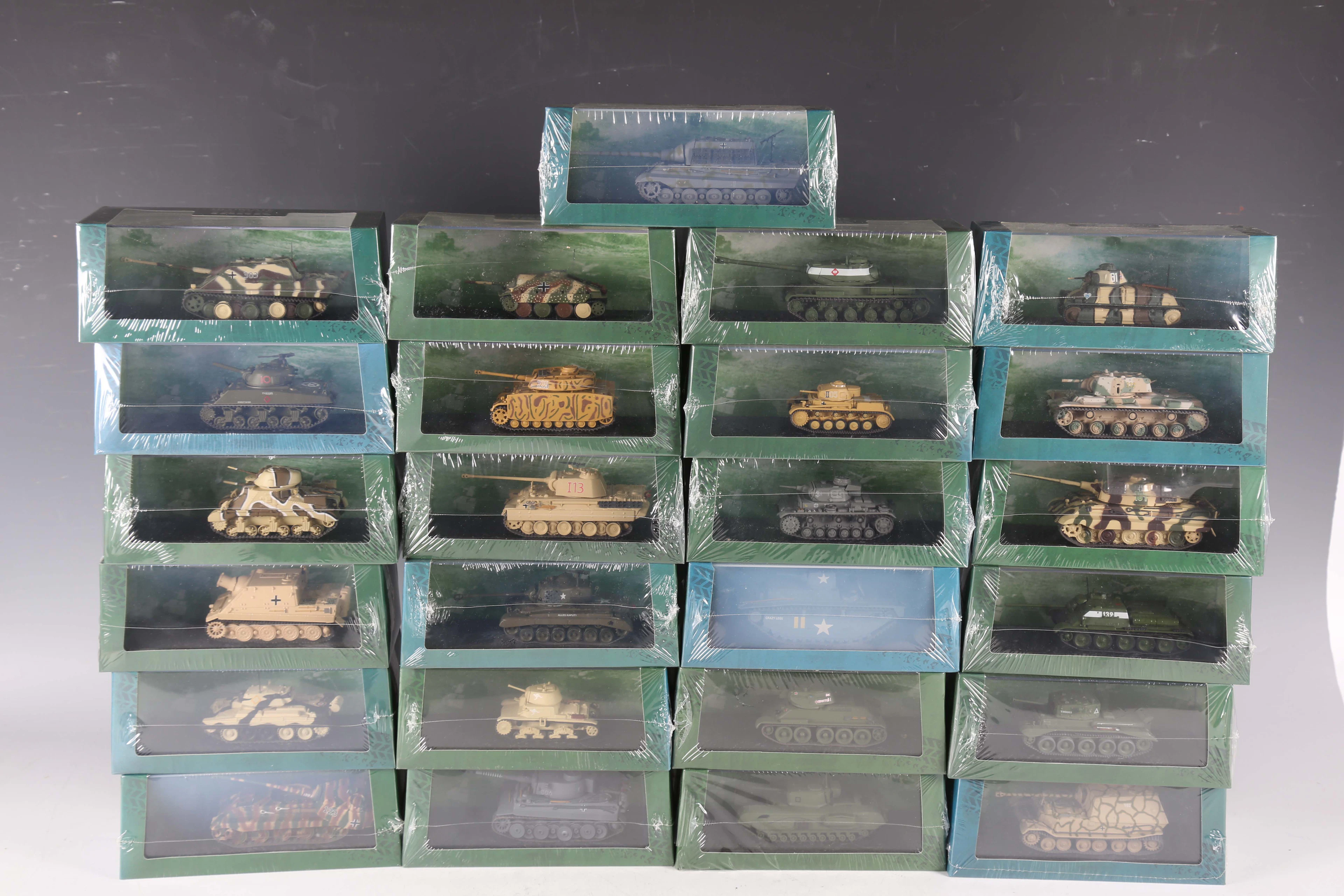 Twenty-five Atlas 1-72 scale Ultimate Tank Collection model tanks