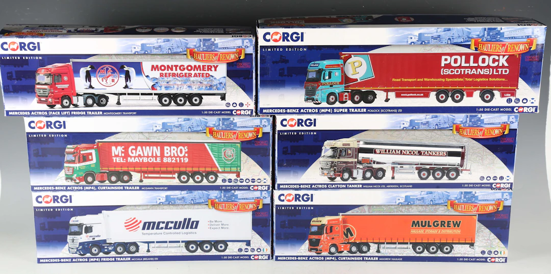 Six Corgi limited edition 1:50 scale Hauliers of Renown articulated