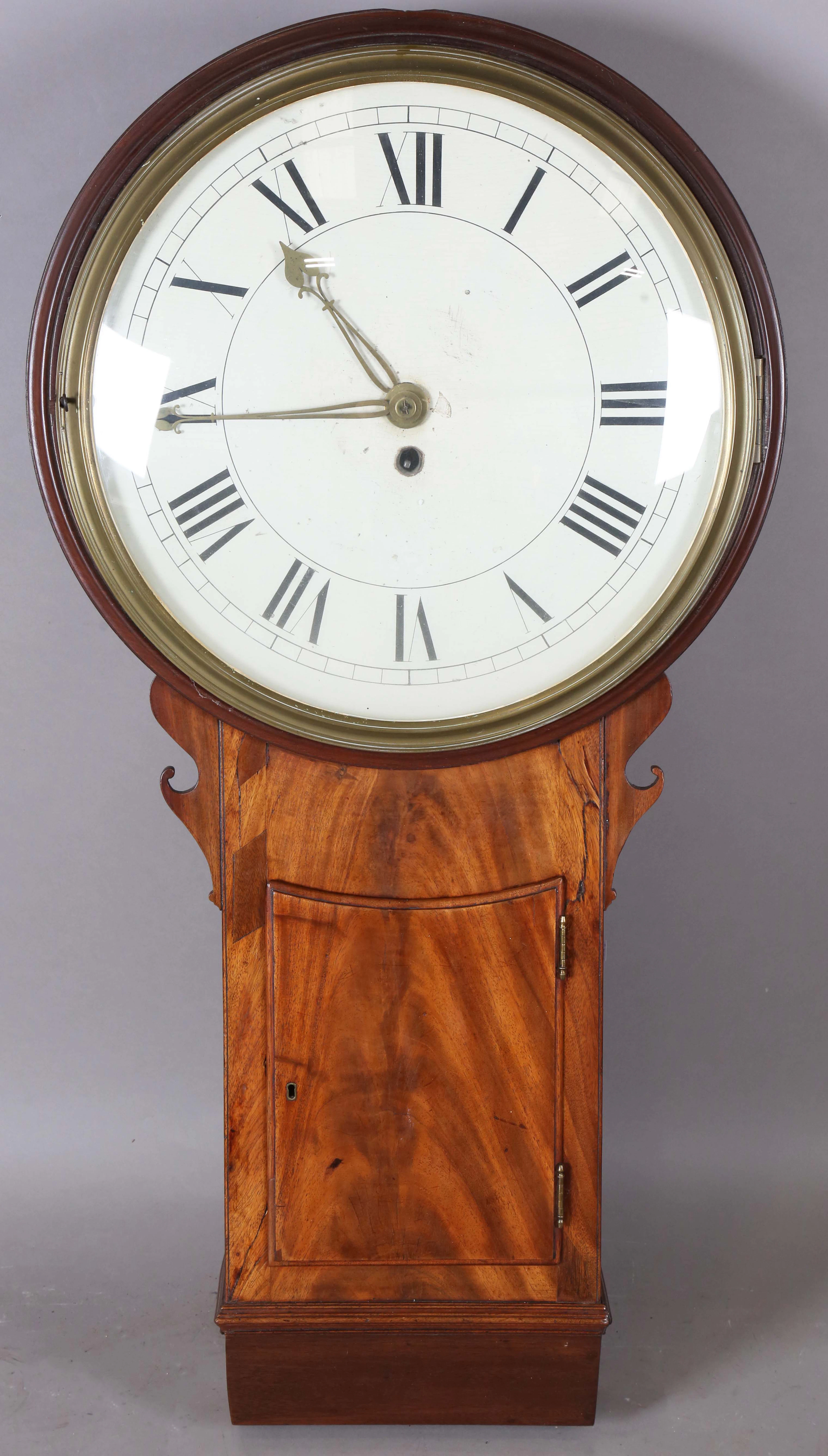 A 19th century mahogany tavern or Act of Parliament clock with eight