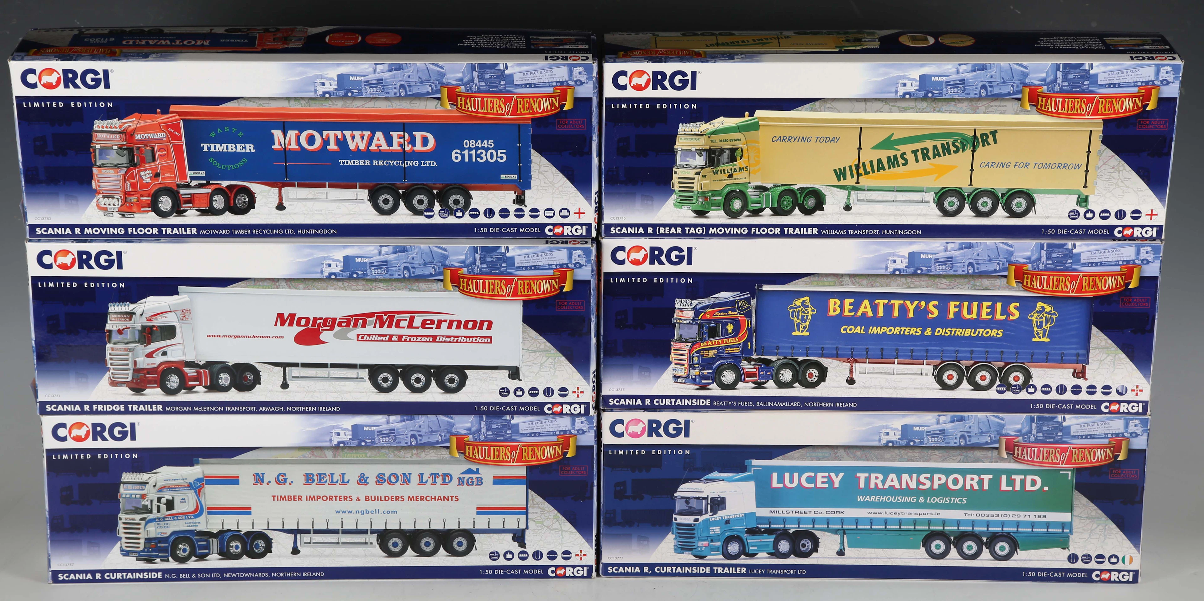 Six Corgi limited edition 1:50 scale Hauliers of Renown articulated