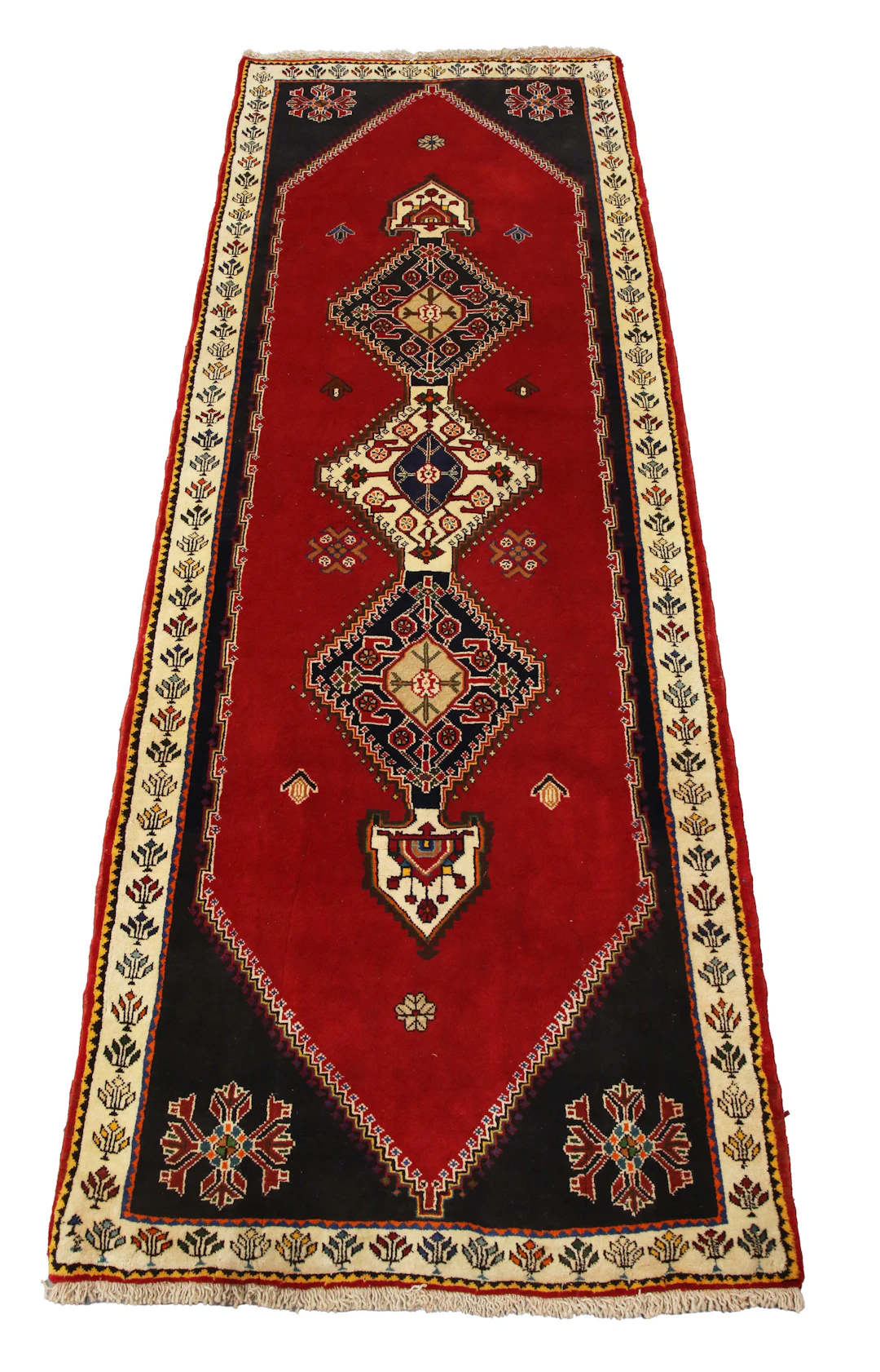 A South-west Persian runner, late 20th century, the claret field with