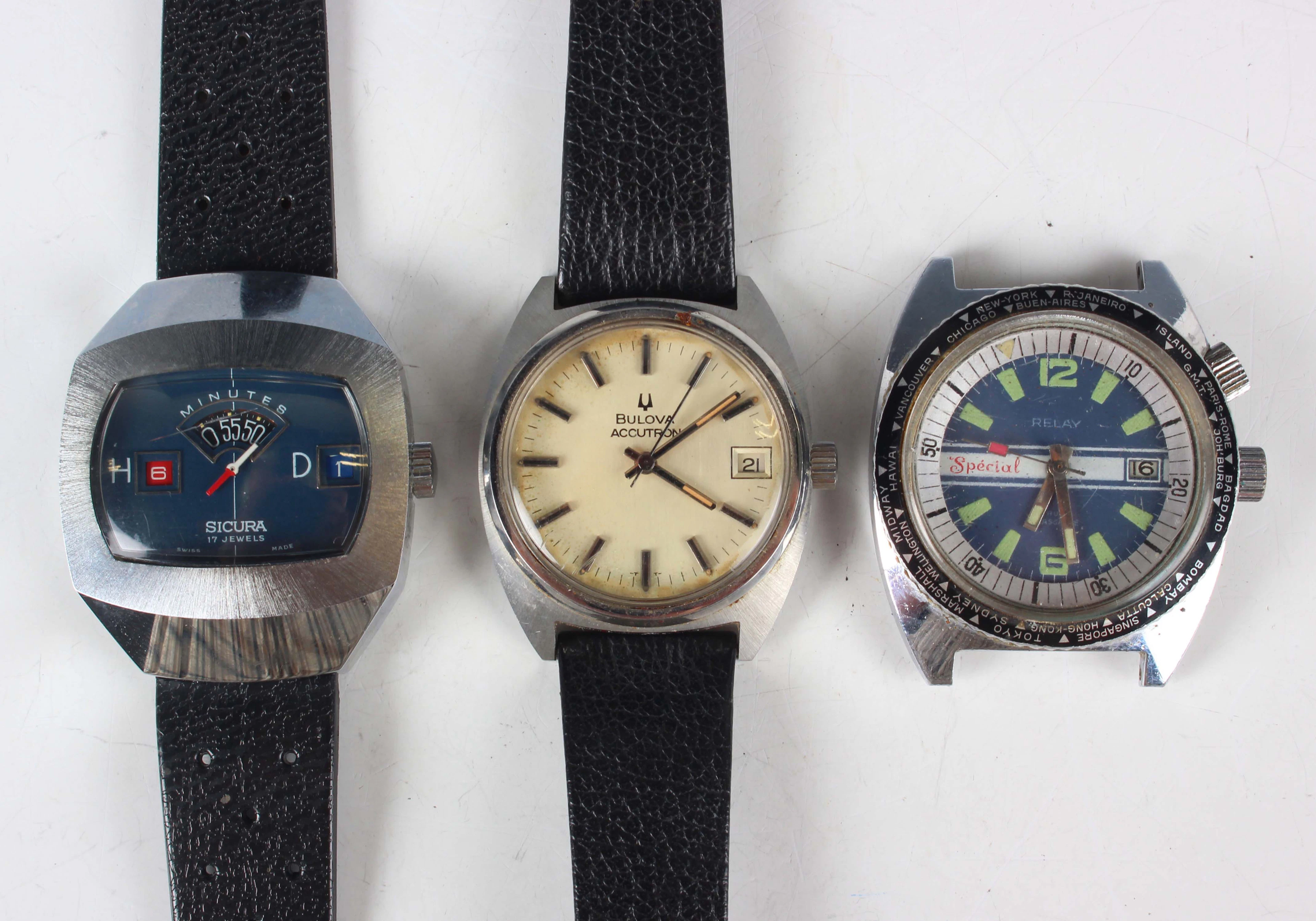 A Bulova Accutron stainless steel cased gentleman's wristwatch, the
