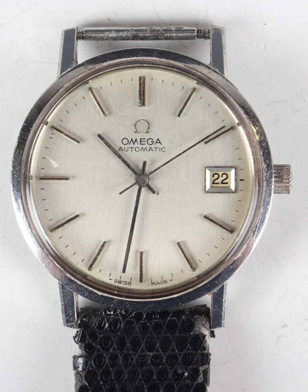 An Omega Automatic stainless steel circular cased gentleman's wristwatch