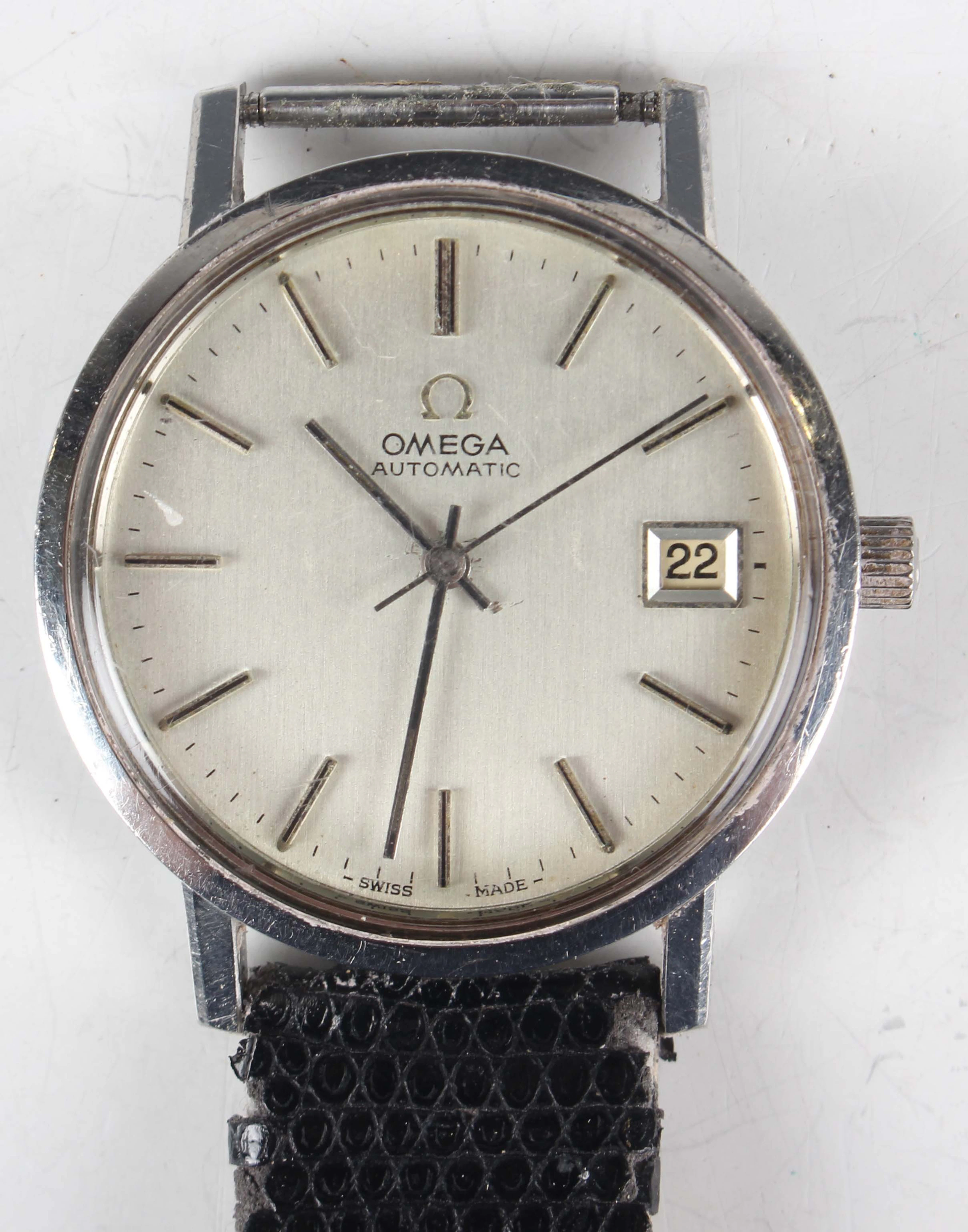 An Omega Automatic stainless steel circular cased gentleman's wristwatch
