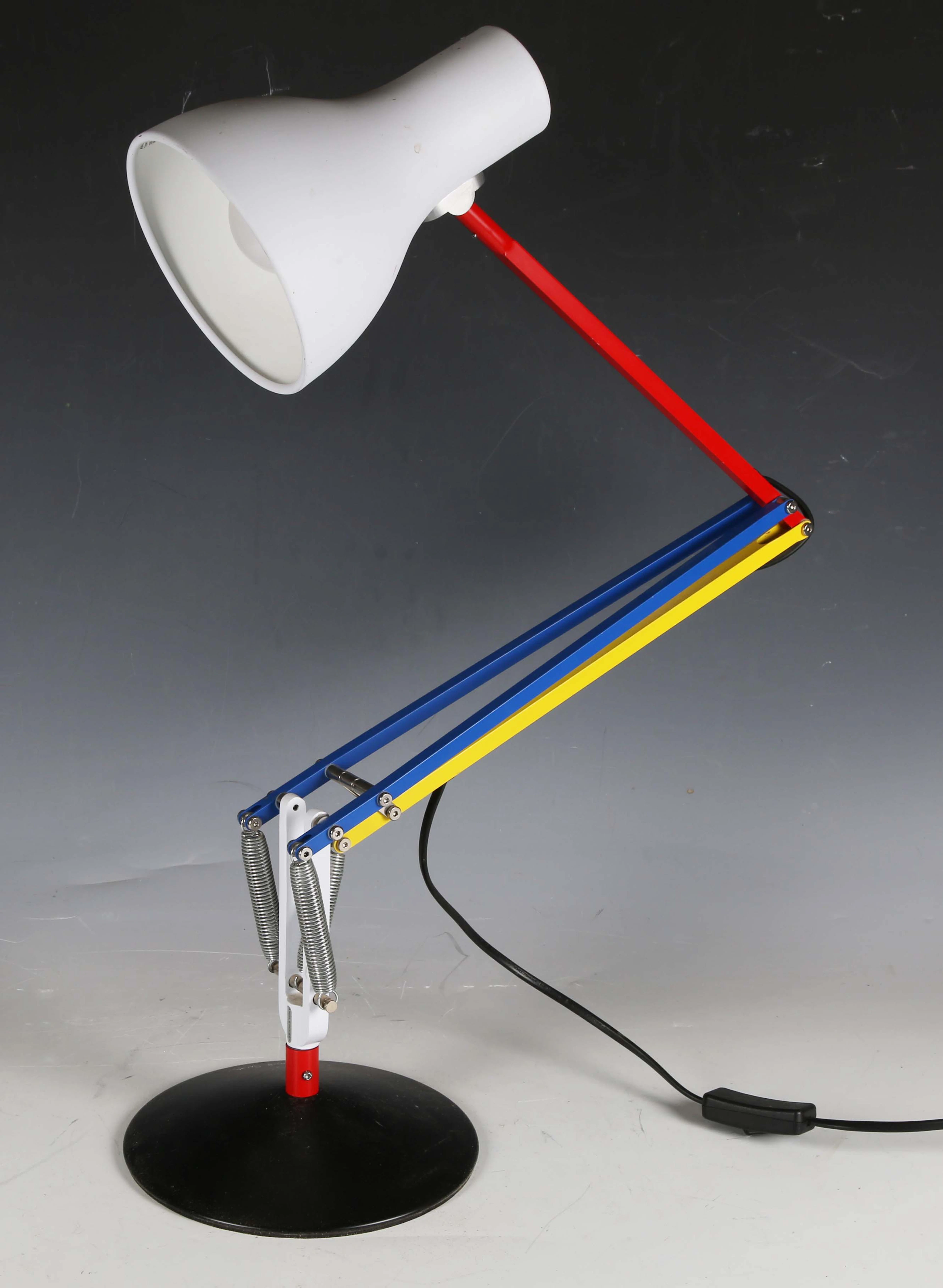 A Paul Smith polychrome angle-poise table lamp, height 90cm.