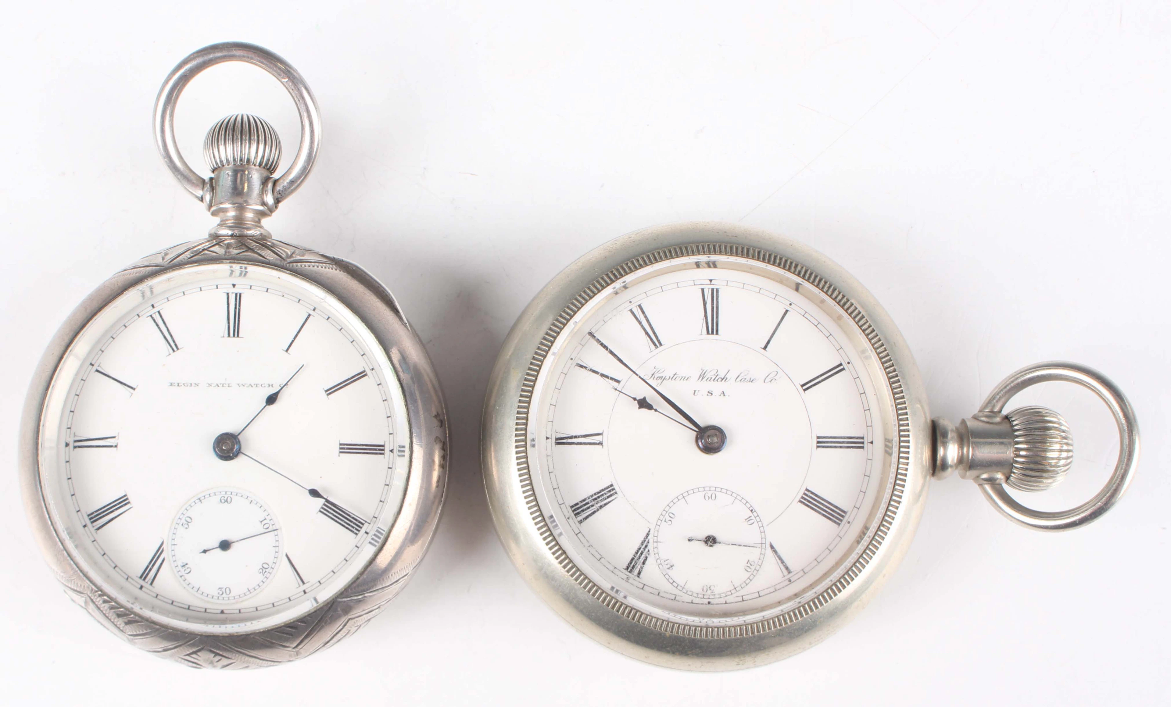 An Elgin National Watch Co 'Coin Silver' cased keyless wind open-faced