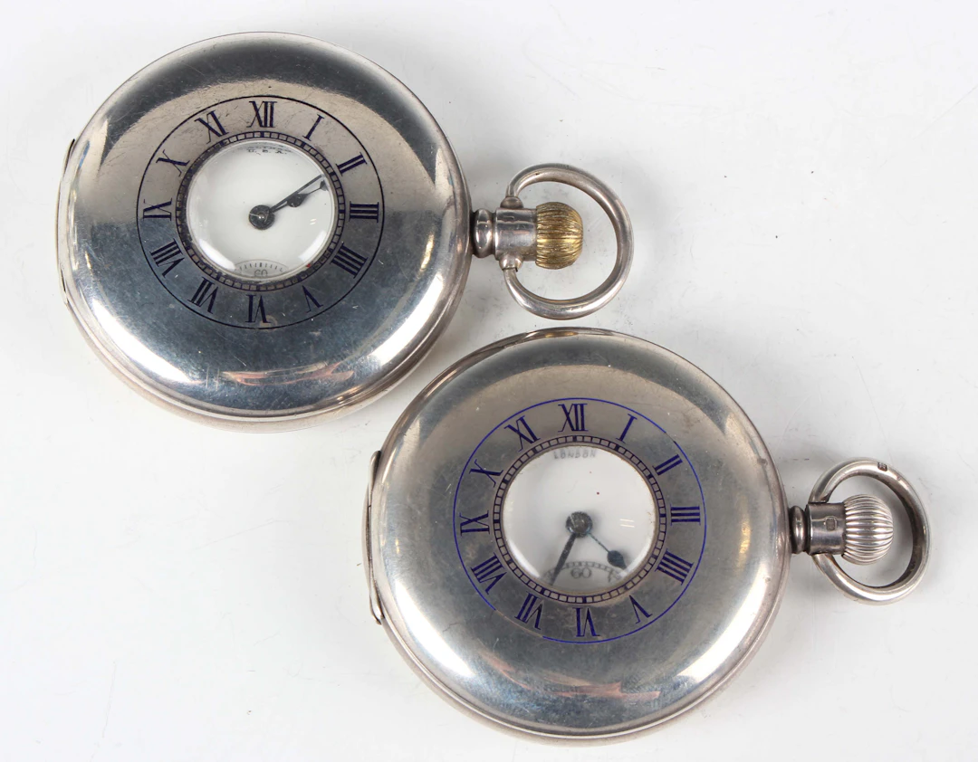 A J.W. Benson London silver half-hunting cased keyless wind gentleman's