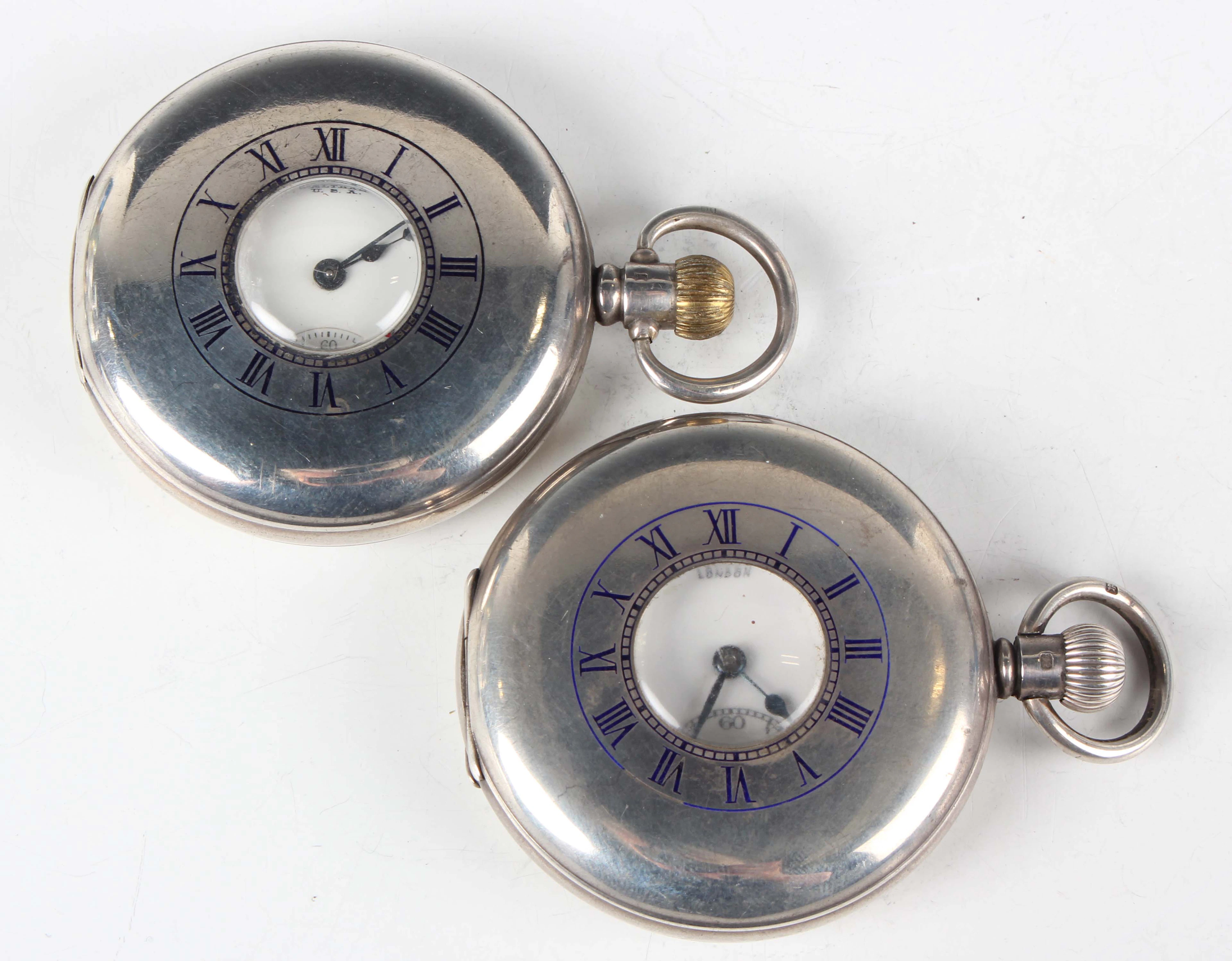 A J.W. Benson London silver half-hunting cased keyless wind gentleman's