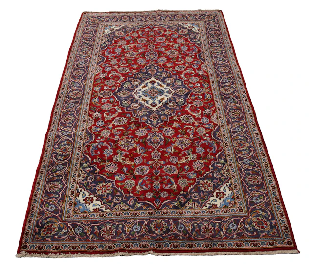 A Kashan rug, Central Persia, late 20th century, the claret field