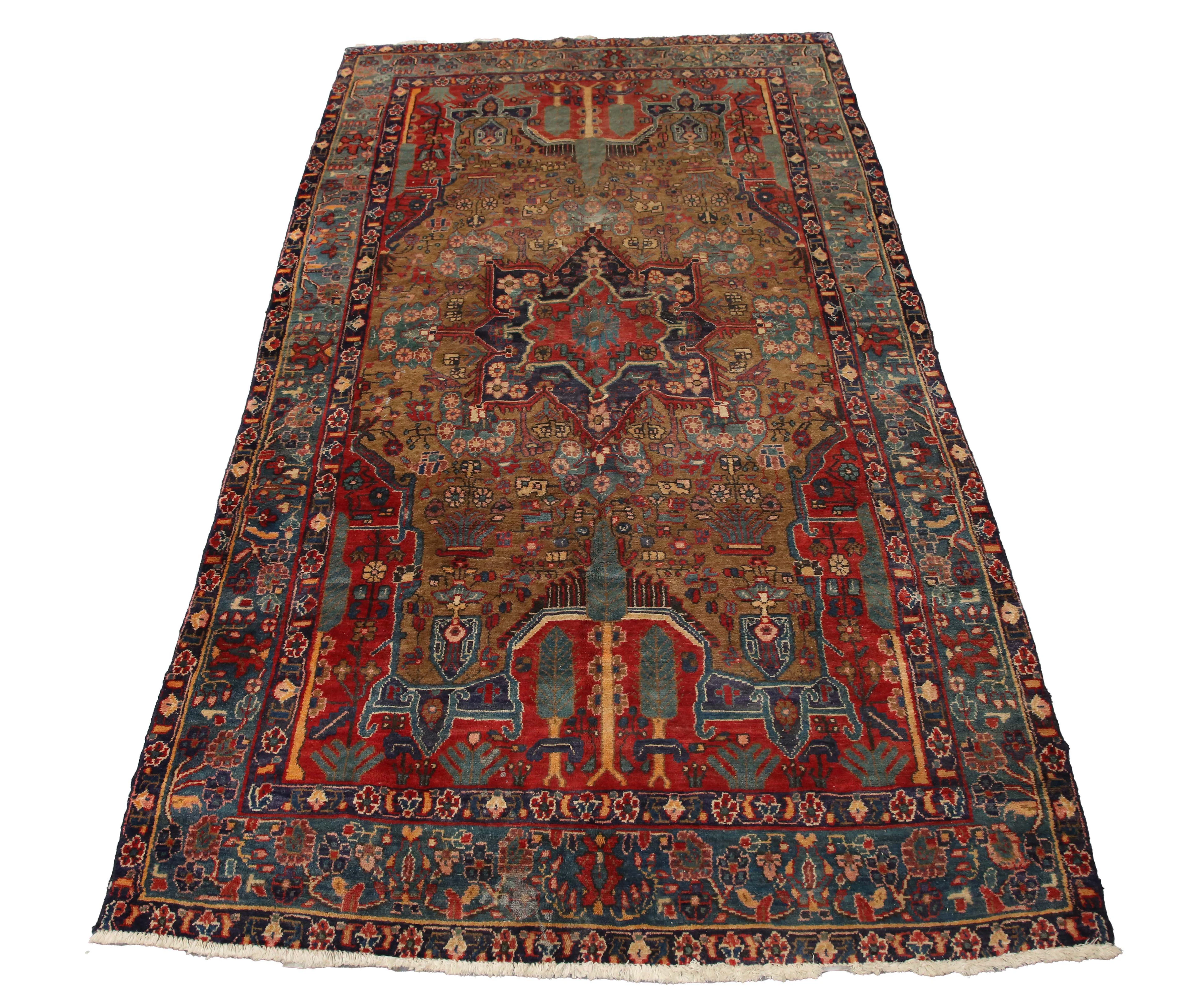 A Hamadan rug, North-west Persia, mid/late 20th century, the chestnut