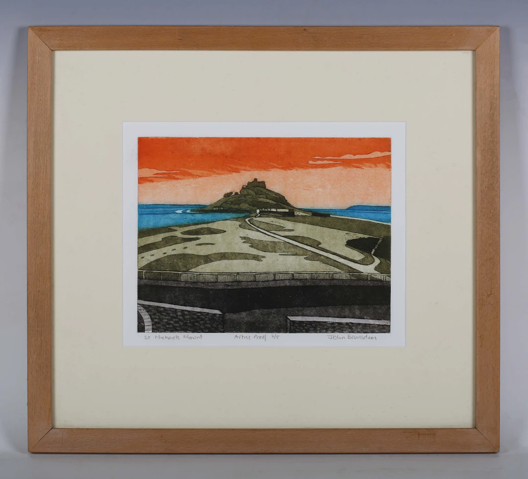 John Brunsdon (1933-2014) - 'St Michaels Mount', colour etching with