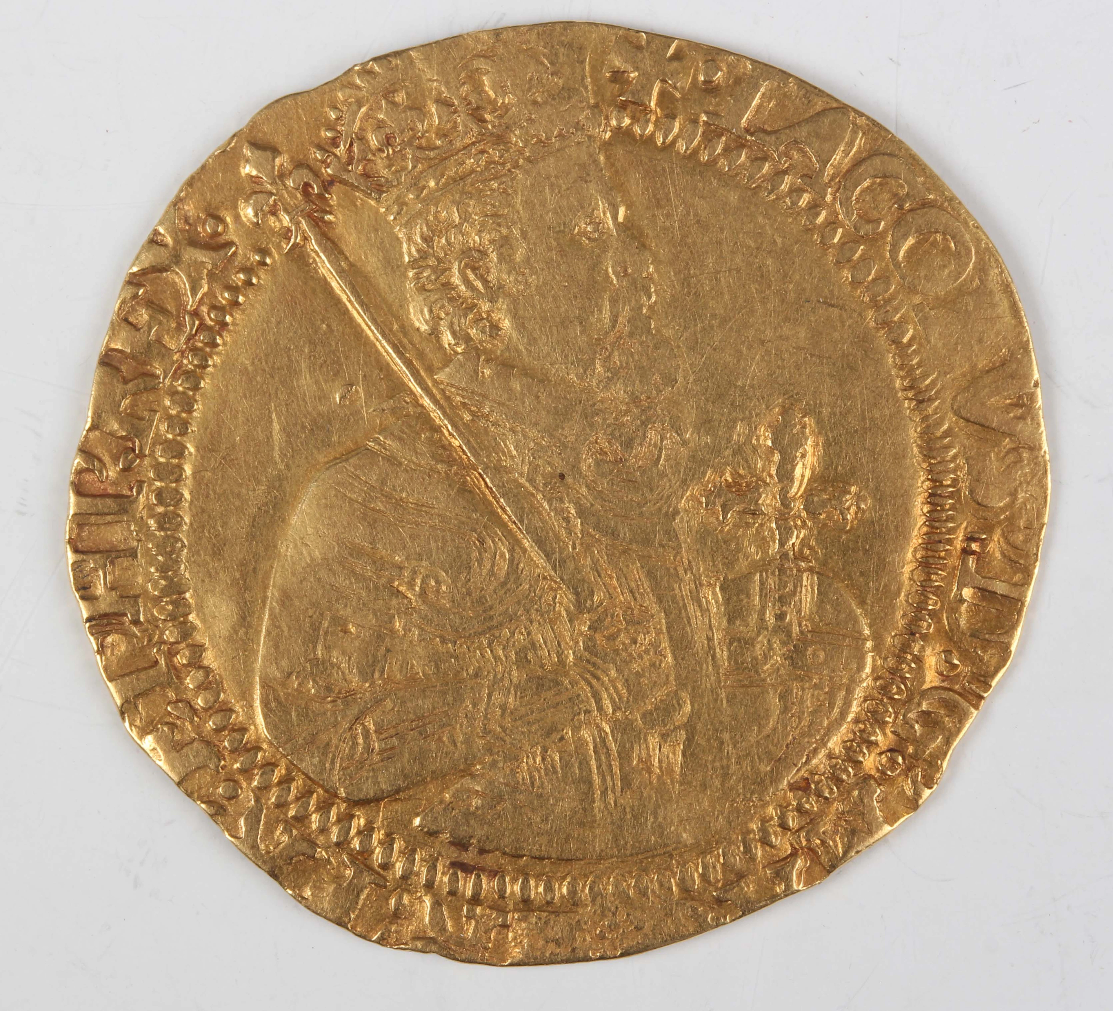 A James I hammered gold unite 1603-1625, second coinage, fourth bust