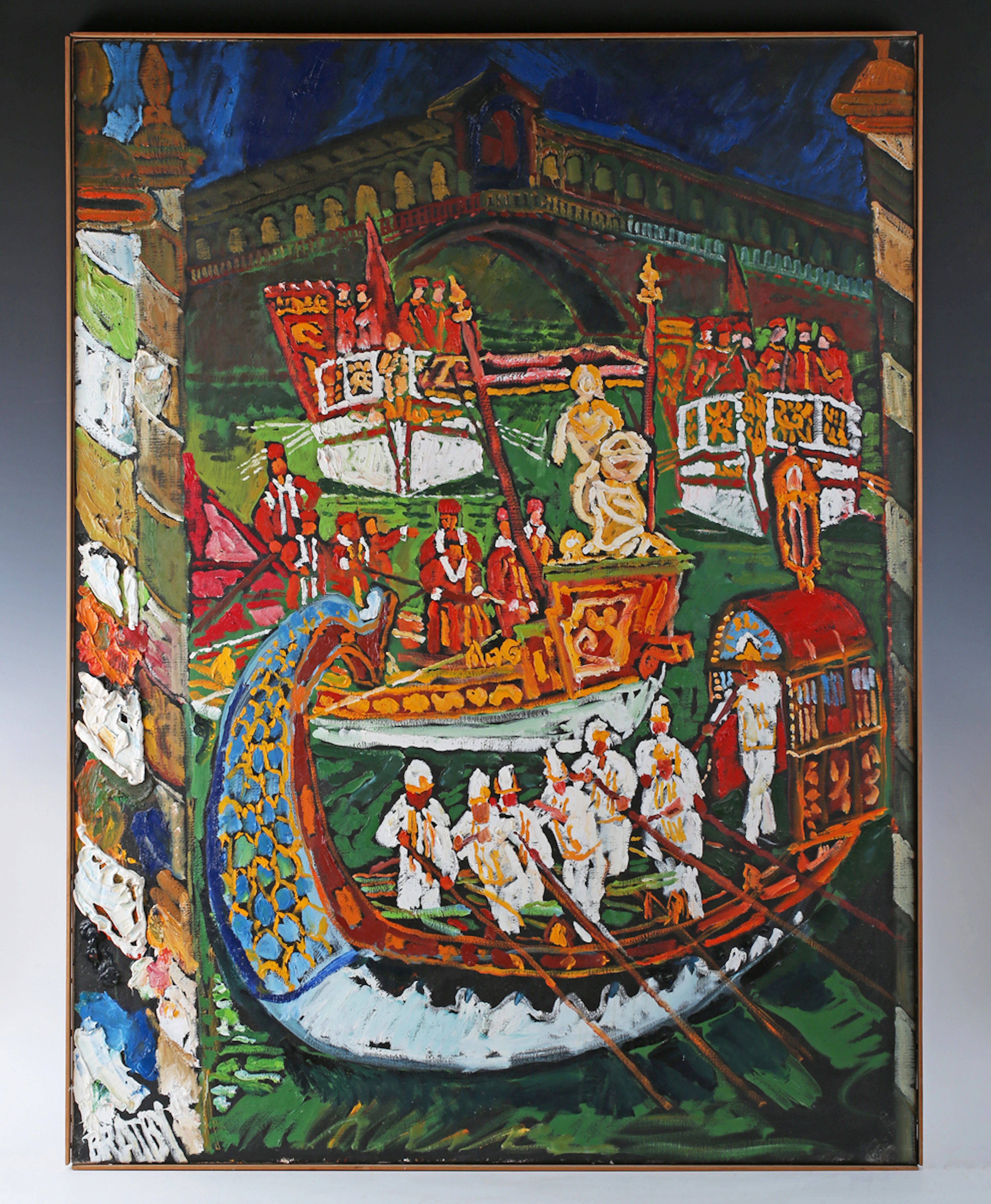 John Bratby (British 1928-1992) - Venice Carnival, oil on canvas