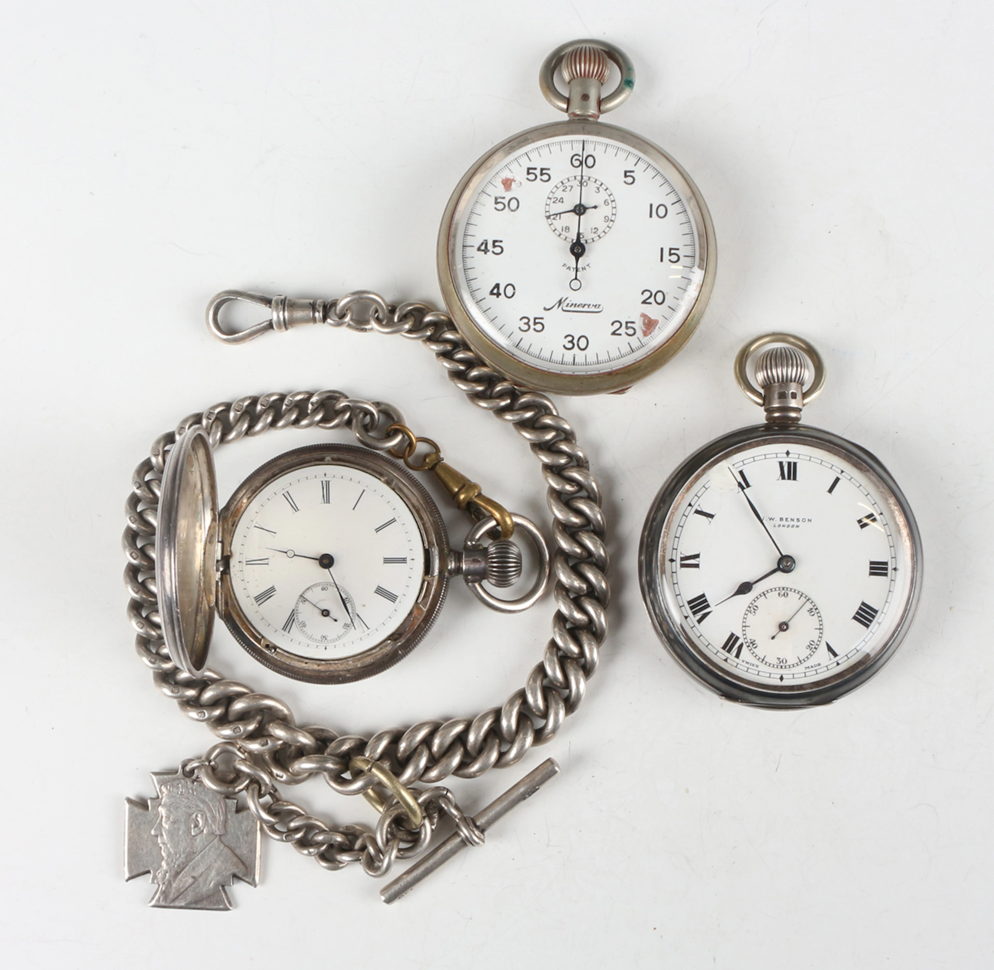 A Longines 0.935 silver hunting cased keyless wind gentleman's pocket