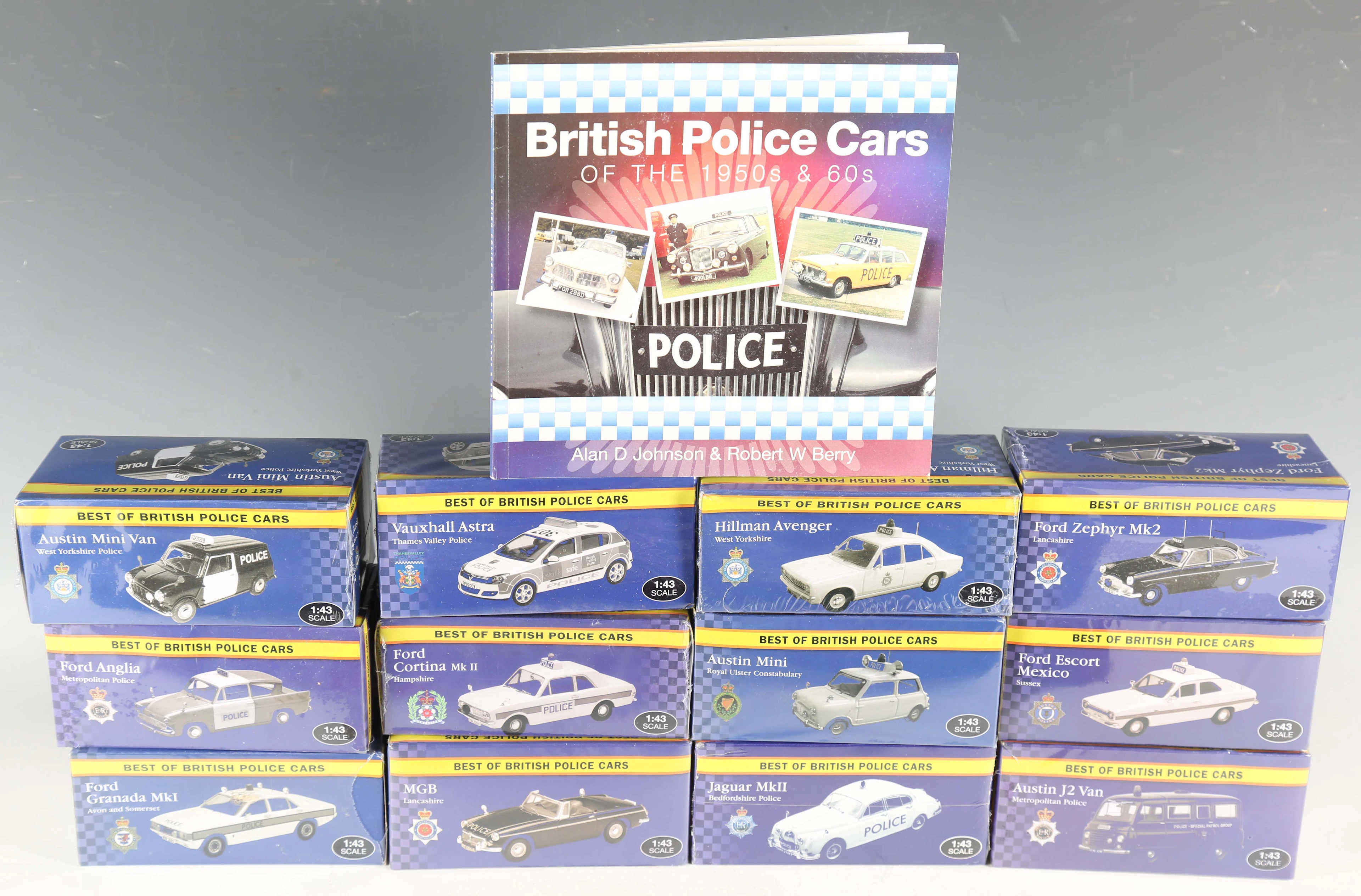 Twenty-six Atlas Editions Best of British Police Cars, including Ford