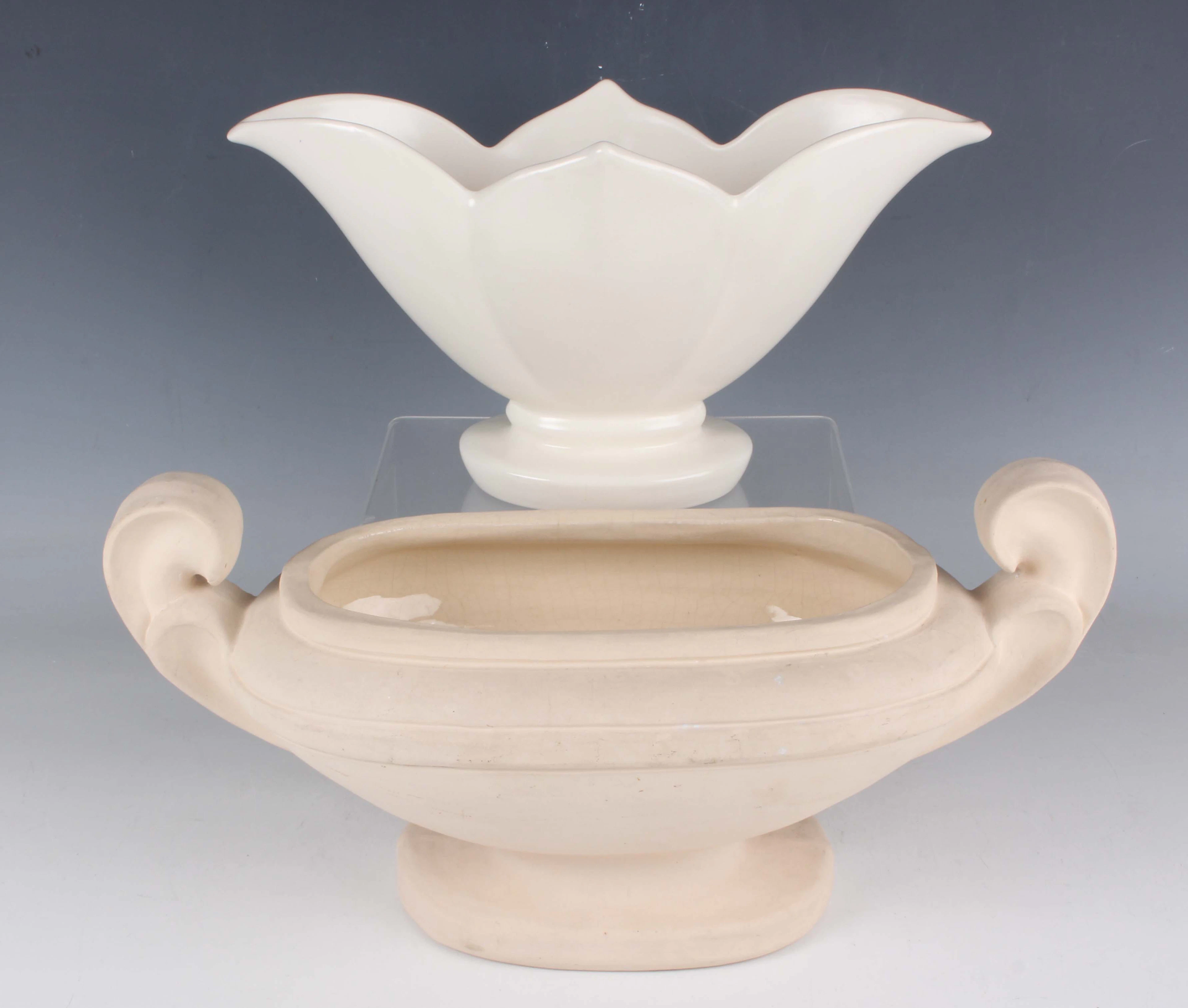 Two Fulham Pottery flower vases, 1930s, designed by Constance Spry
