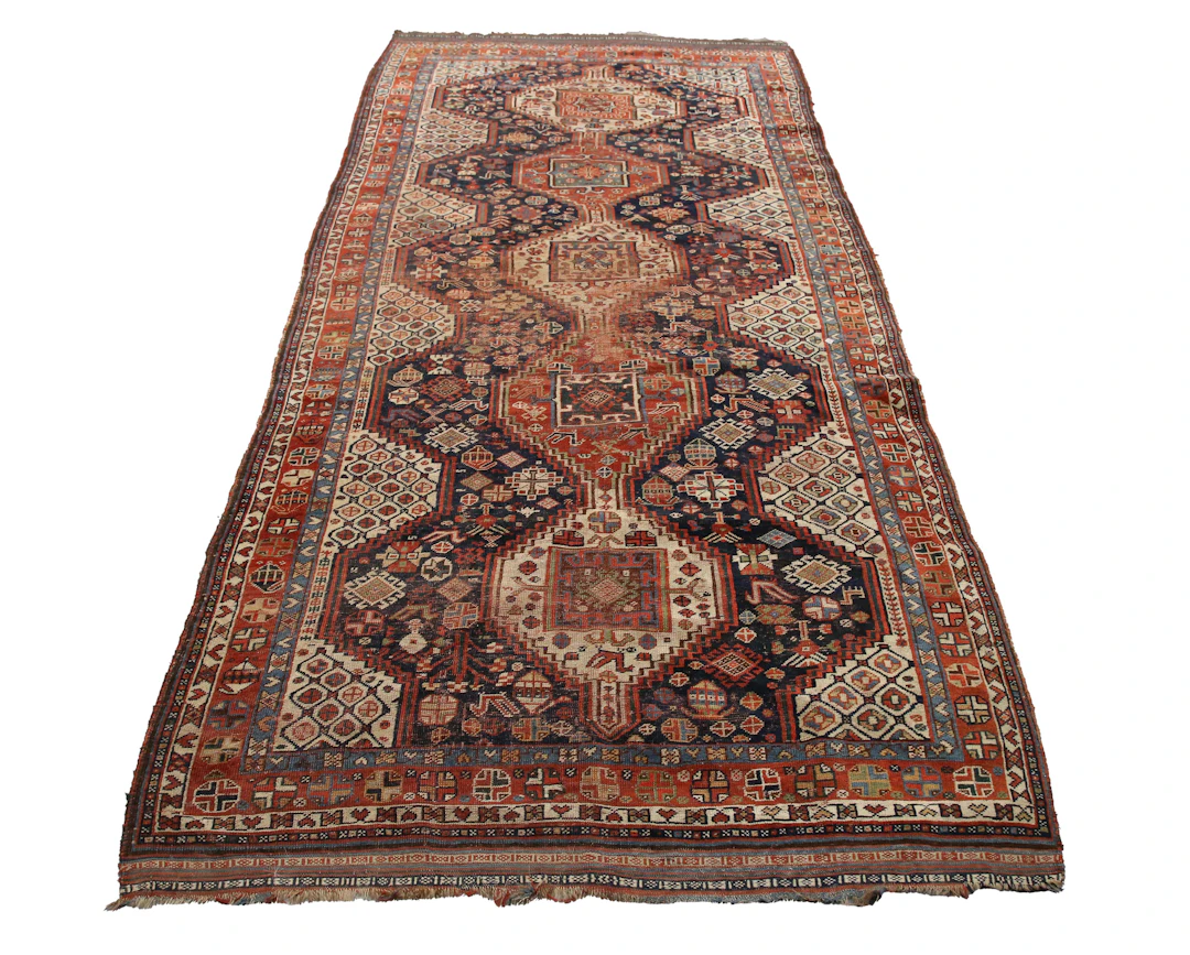 A Ghashghai long kelleh rug, South-west Persia, early 20th century