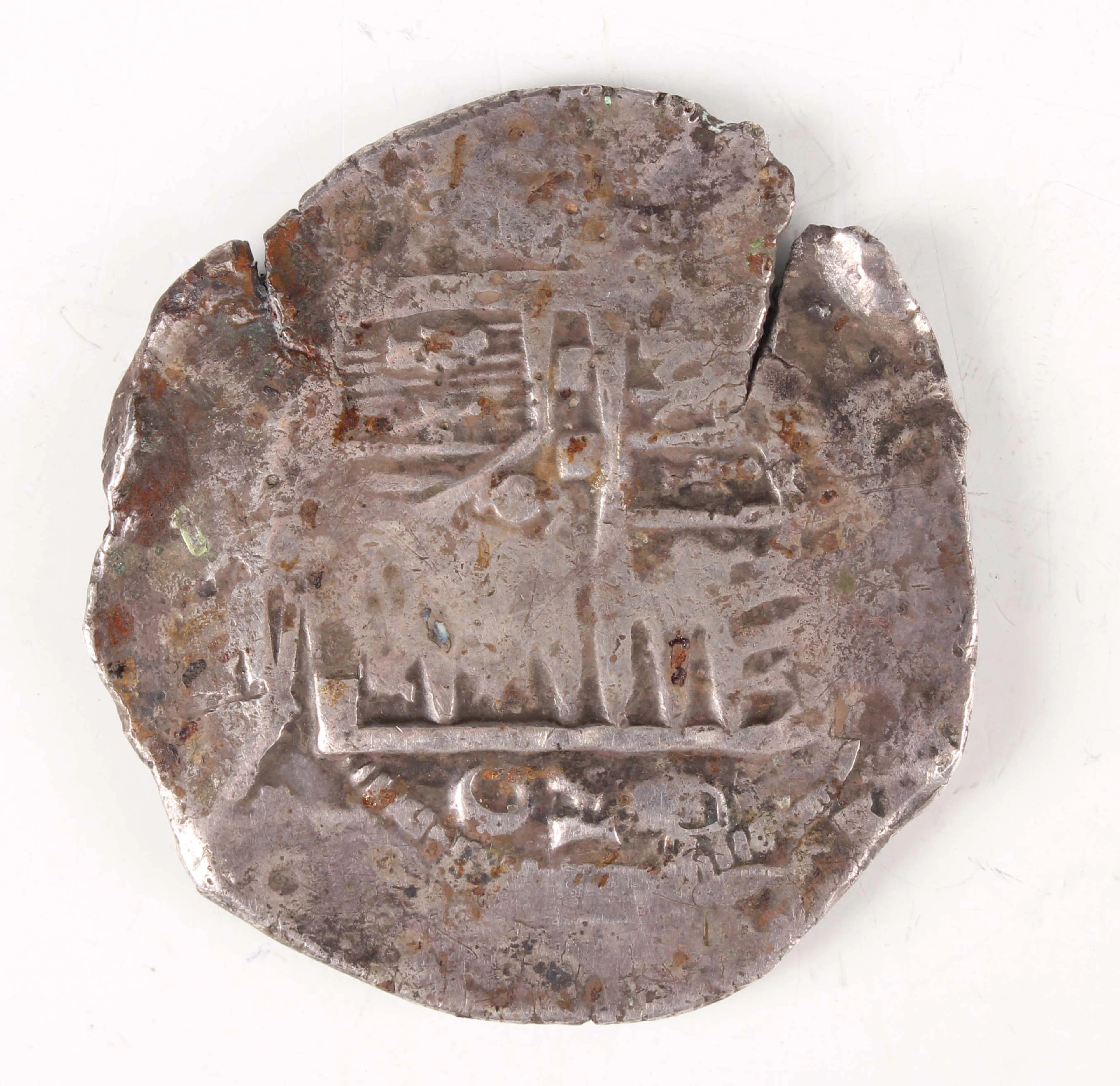 A Spain silver eight reales or cob, probably Philip II 1556-1598