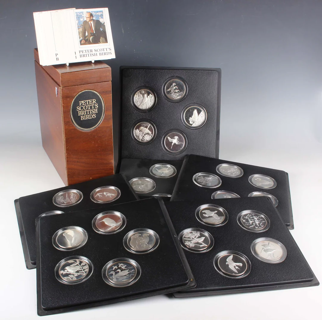 A set of thirty-five John Pinches Ltd Peter Scott's British Birds