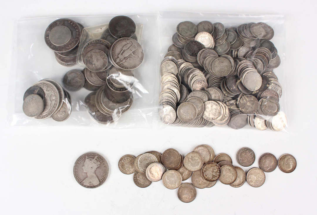 A collection of Victorian and later silver coinage, including half-crowns