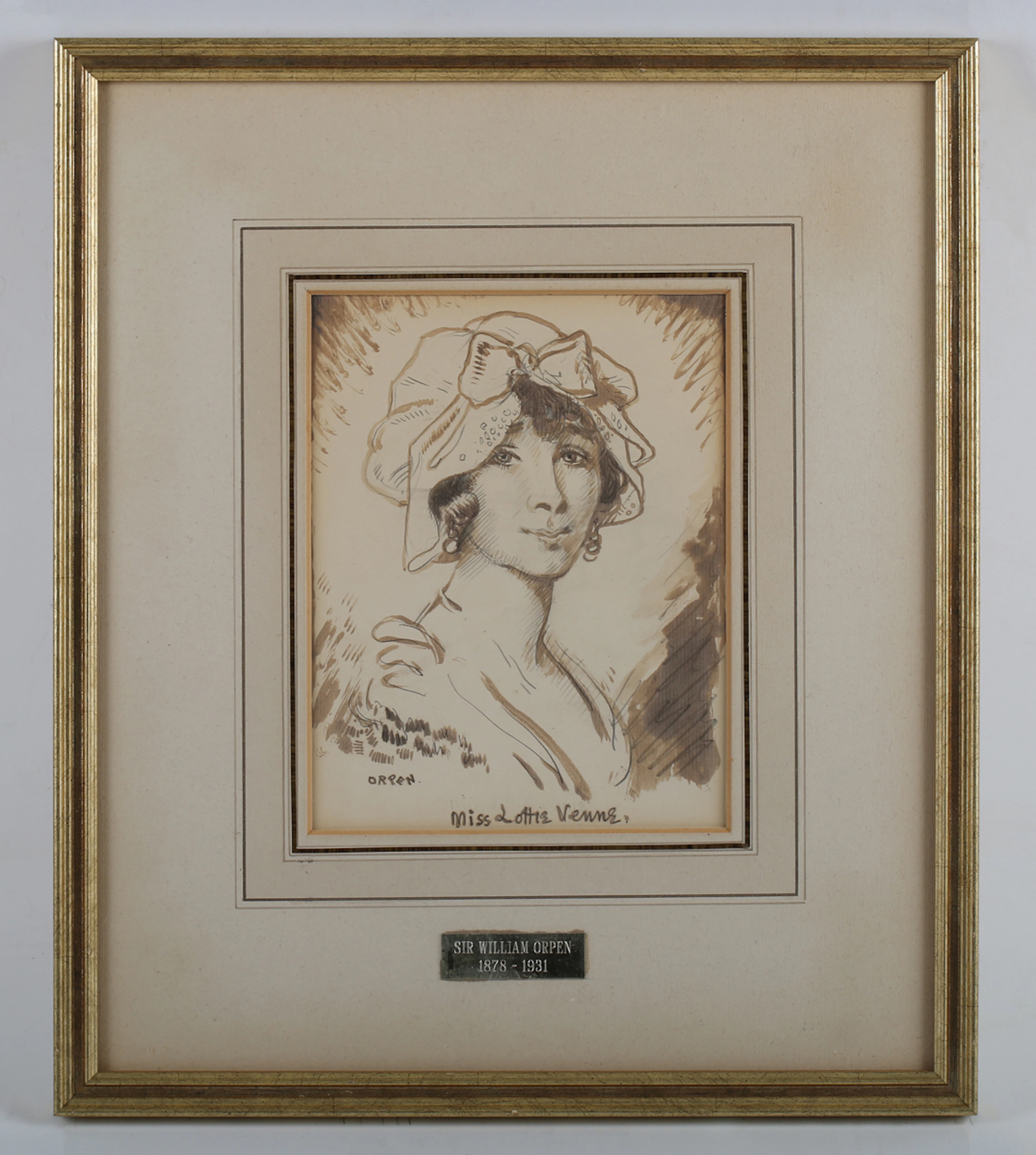 Sir William Orpen (Irish 1878-1931) - 'Miss Lottie Venne', pen, ink