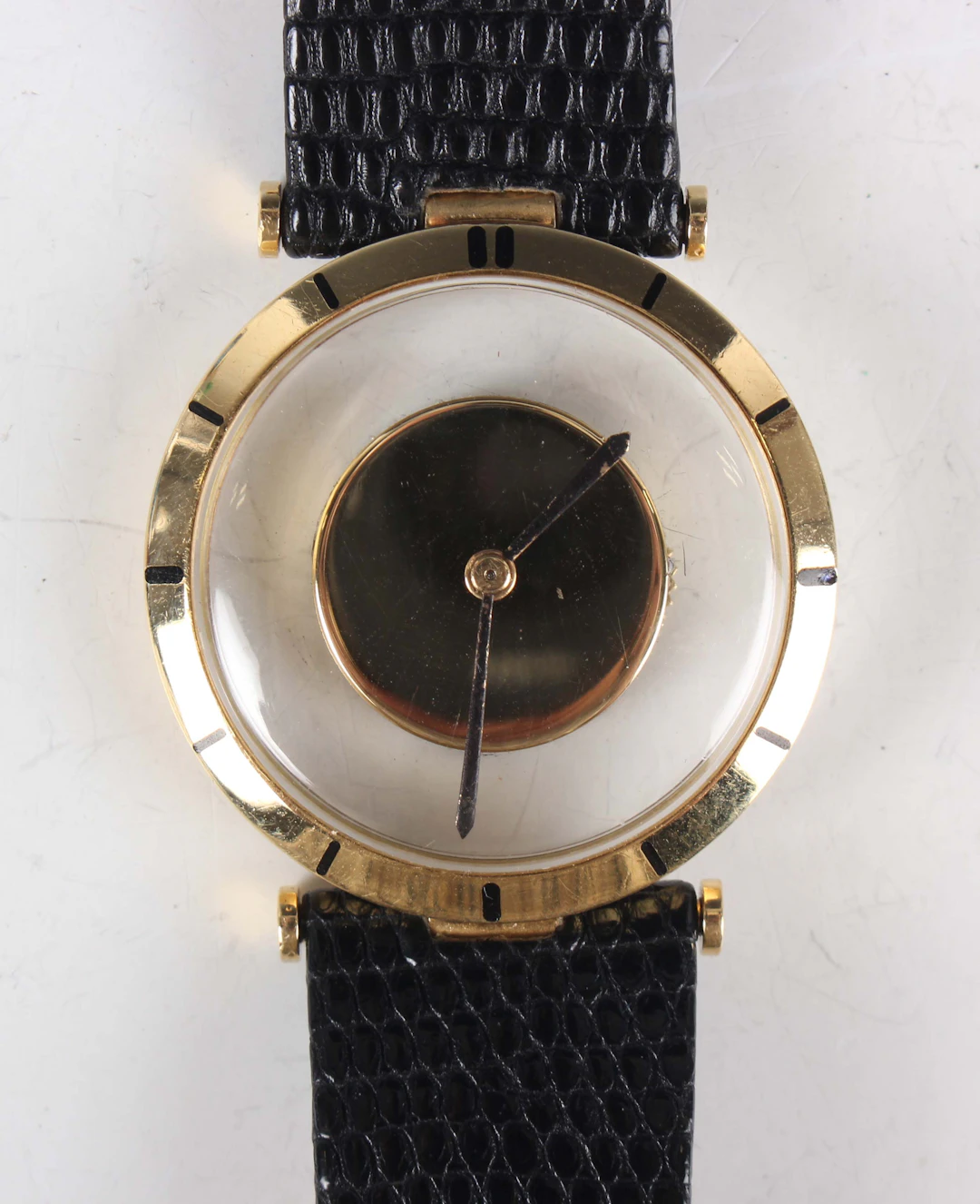 A rare Jaeger-LeCoultre 18K gold circular cased Mystery gentleman's