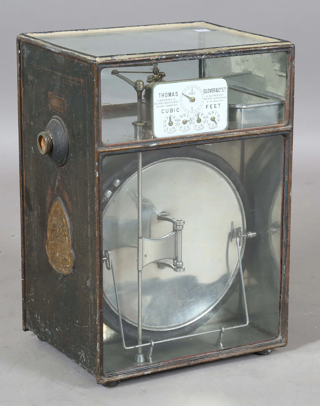 A late 19th/early 20th century Thomas Glover & Co dry gas meter within