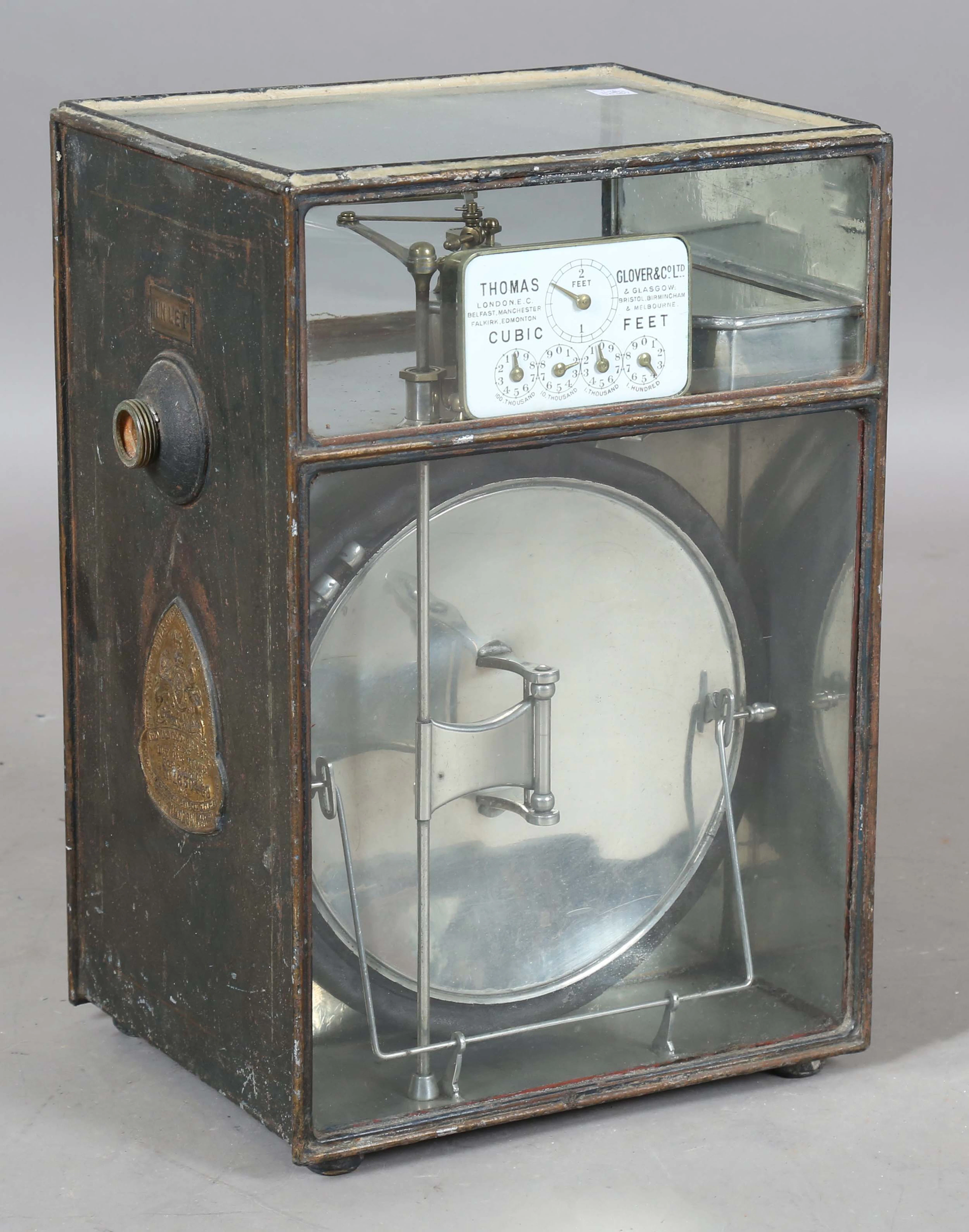 A late 19th/early 20th century Thomas Glover & Co dry gas meter within