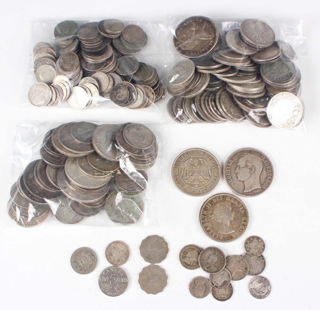A large collection of mixed European and world debased silver and