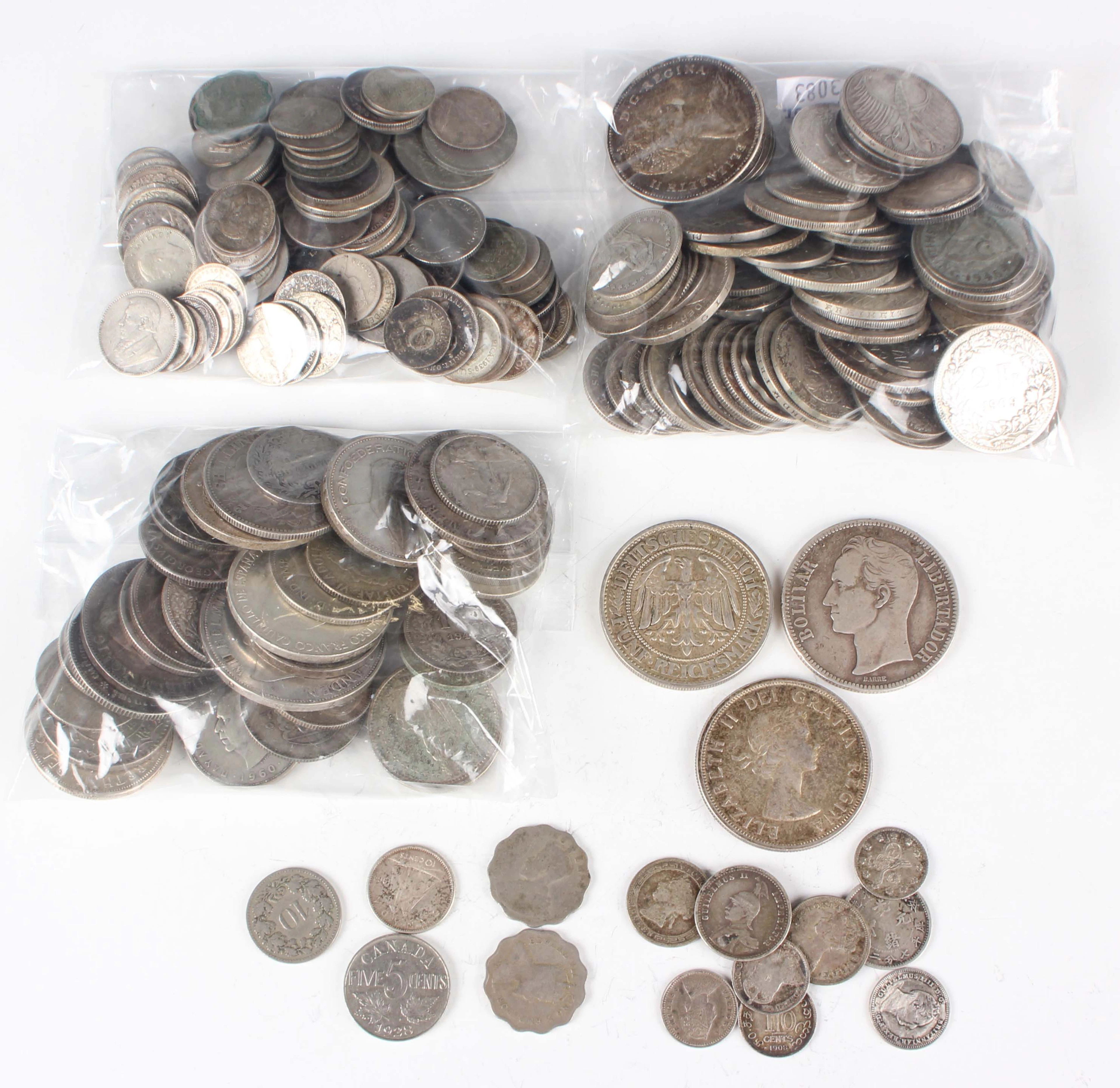 A large collection of mixed European and world debased silver and