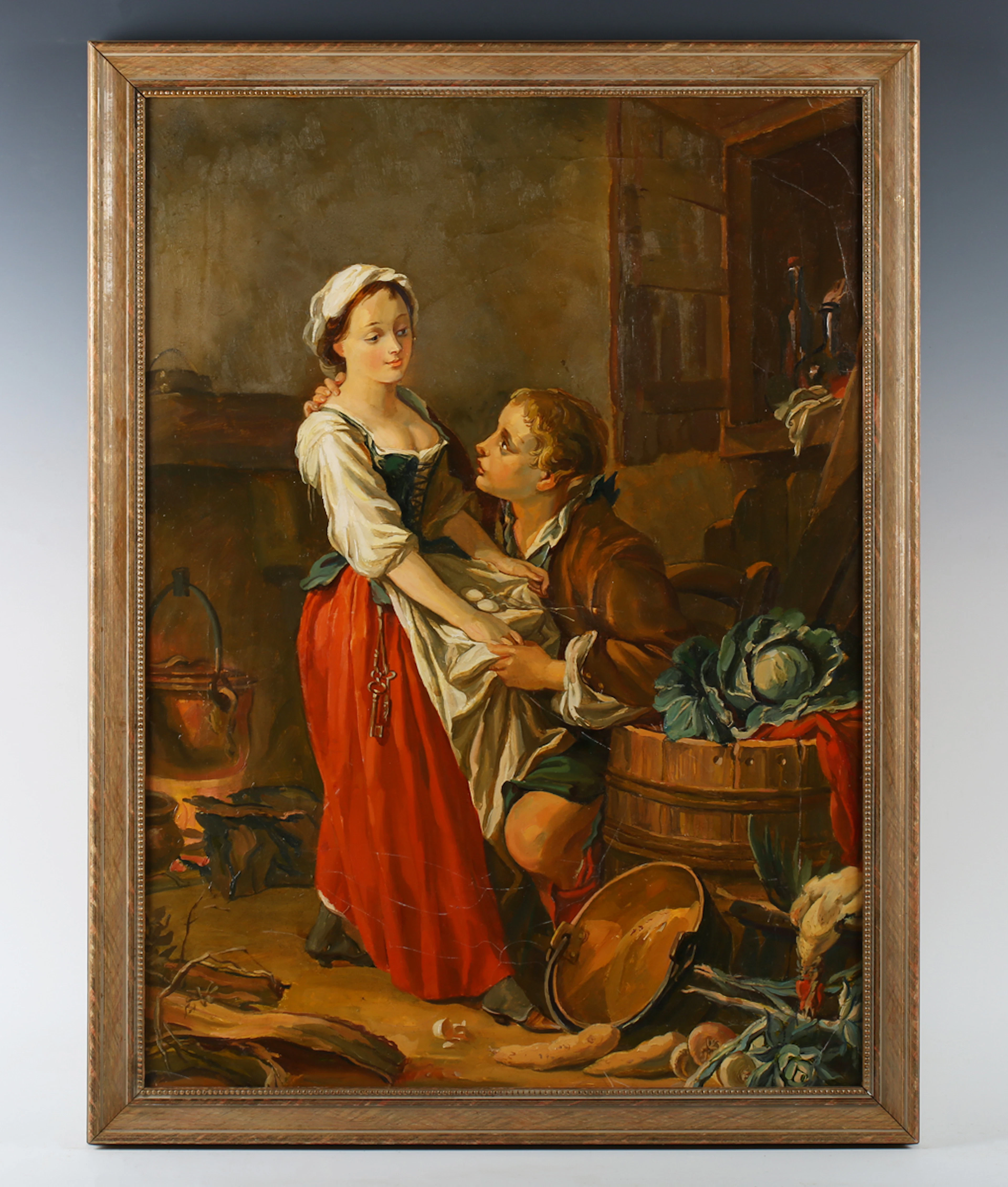 After François Boucher - ‘La Belle Cuisinière’, oil on canvas, 69cm x 50cm, wi
