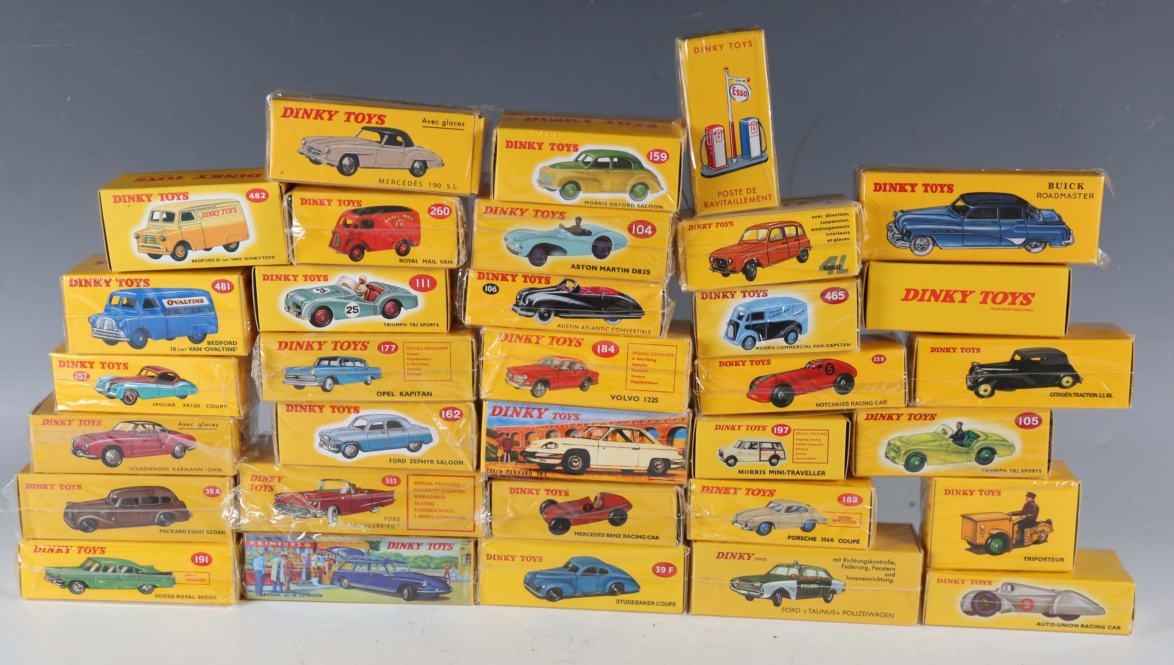 Thirty-three Atlas Editions Dinky Toys vehicles, including No. 465