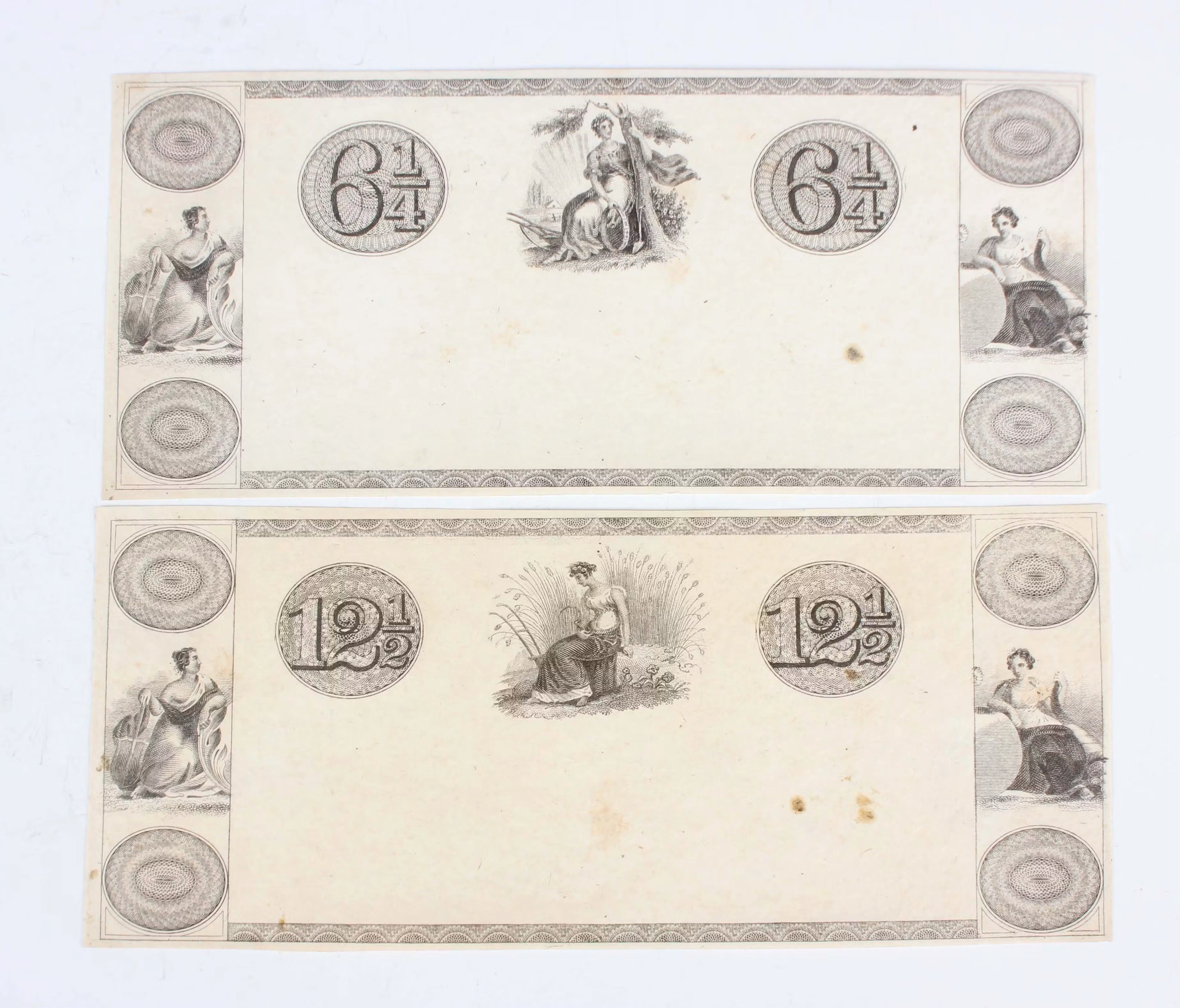 Two very rare early 19th century United States die proof test strikes